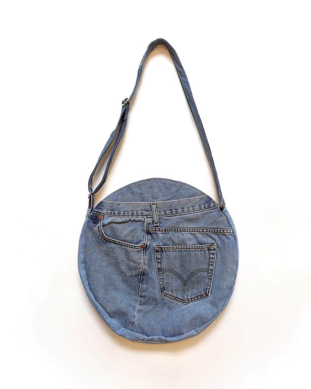 スリーアズフォーのインスタグラム：「Our rePURPOSE Circle denim Tote Bag is now available Exclusive on our shop! Limited edition!!! The purpose is RePURPOSE!!!」