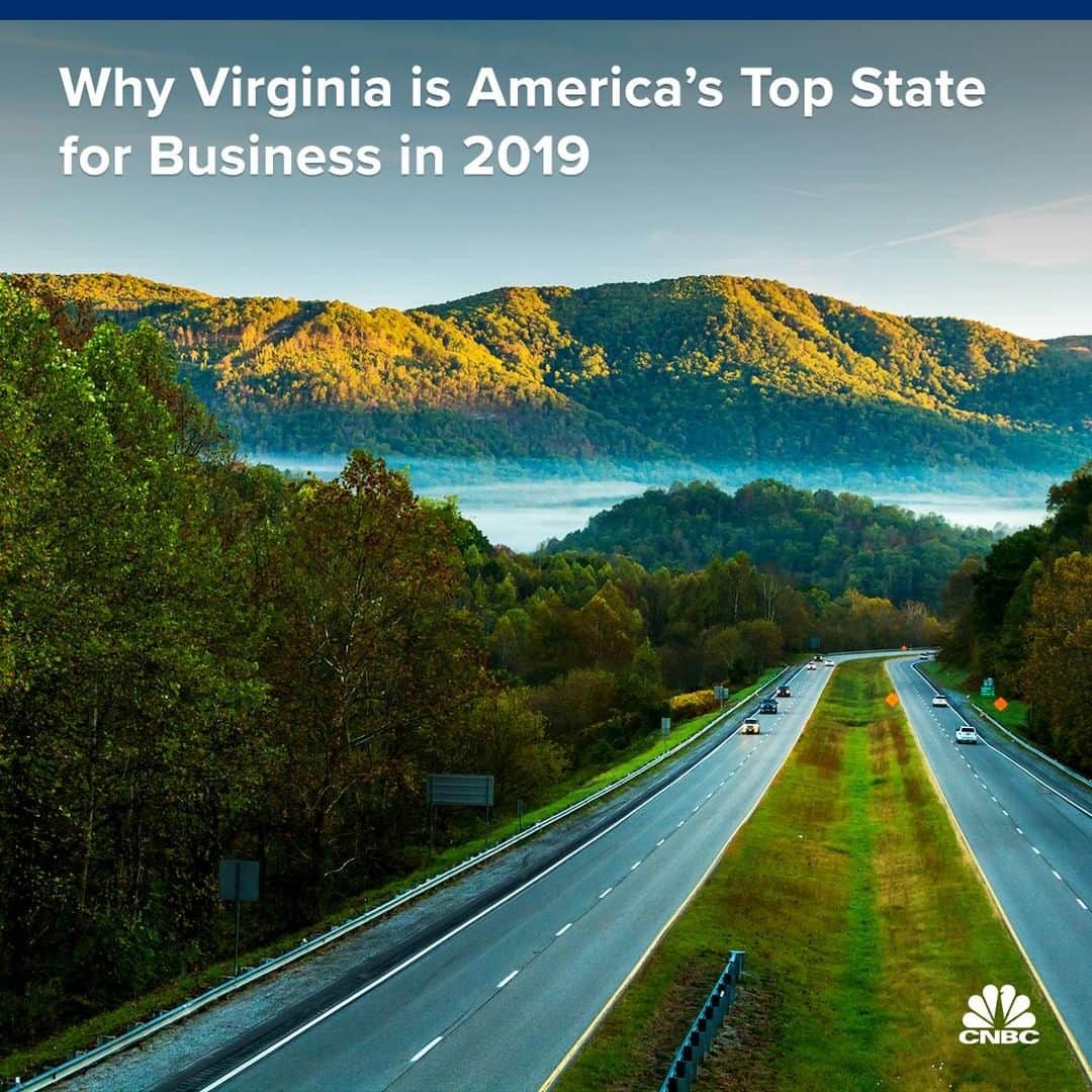 CNBCさんのインスタグラム写真 - (CNBCInstagram)「Virginia has landed at the top of CNBC’s 2019 ranking of America’s Top States for Business.⁠ ⁠ Its world-class workforce, high-performing education system and business-friendly regulations propel Virginia to the top spot. ⁠ ⁠ In fact, the state offers the best workforce in the country, according to our 2019 #TopStates study. Nearly 38% of adults have a bachelor’s degree or higher, and Virginia also has the nation’s fourth highest concentration of crucial STEM employees, making up 9% of the workforce in 2018. All of this in a right-to-work state with a minimal union presence — something companies prize.⁠ ⁠ Read more at the link in bio.⁠ ⁠ ⁠」7月12日 20時05分 - cnbc