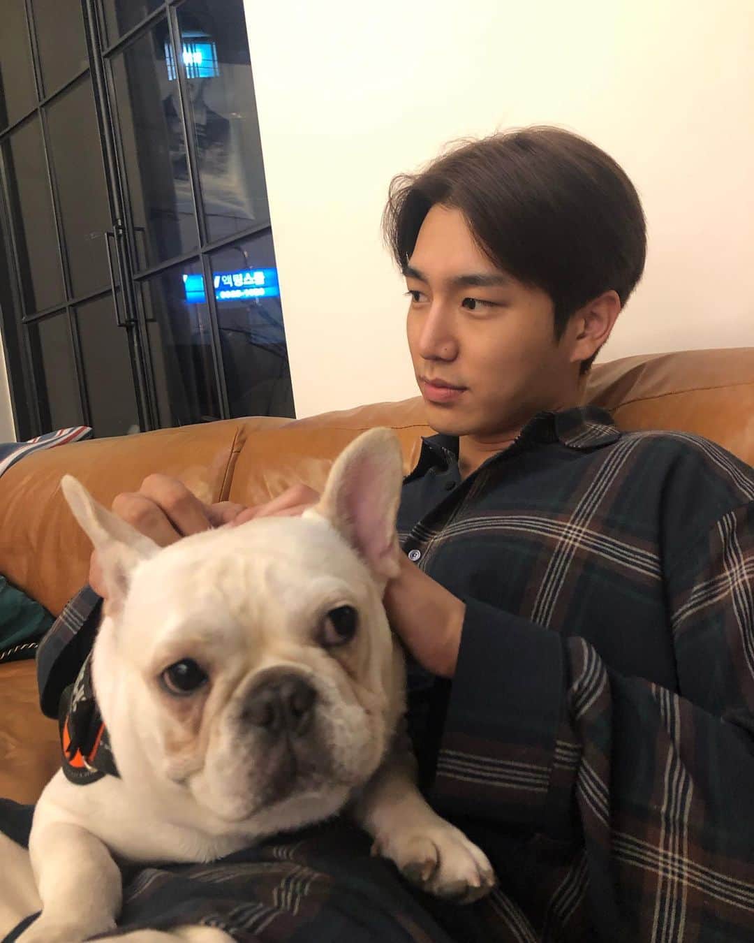 ジェヨンのインスタグラム：「🐶🌝👀」