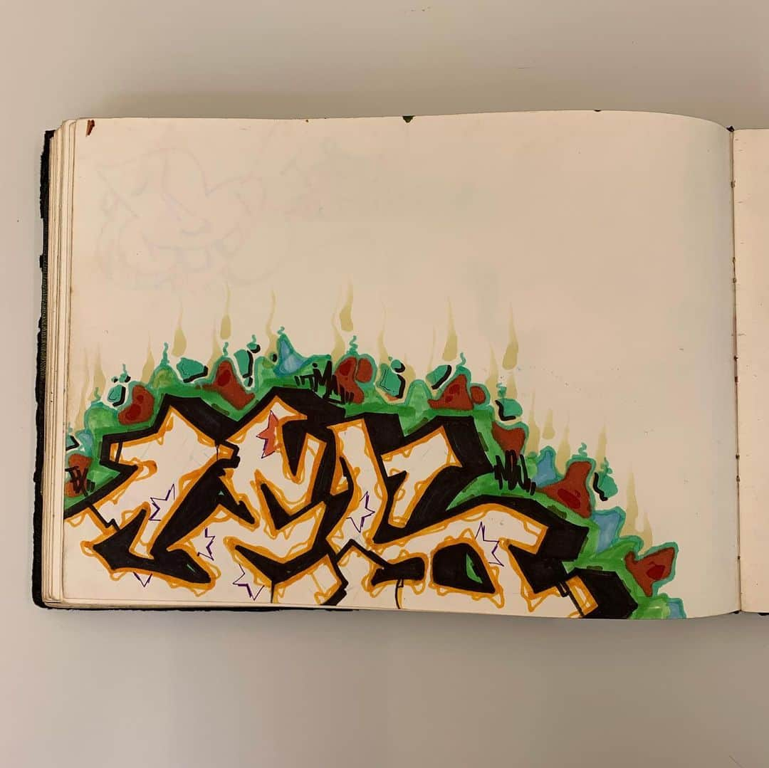 KAWSONEさんのインスタグラム写真 - (KAWSONEInstagram)「A few more pages from my 1993-1994 black book... #DONDI #TKid #WEST #KEY #BLUSTER #PsychoTC5 #KAWS #CES #GAZE (names not in order)」7月12日 23時06分 - kaws