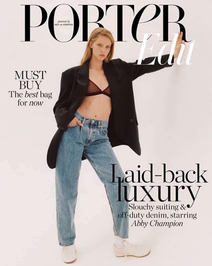 PORTER magazineさんのインスタグラム写真 - (PORTER magazineInstagram)「In this week’s #PorterEdit, model of the moment @AbbyChampion shows how to elevate a downtime wardrobe with the season’s effortlessly cool, menswear-inspired updates, from slouchy suiting to relaxed denim. See the shoot through the link in bio. 📸: @ben.parks.studio  Stylist: @hels_broadfoot」7月12日 23時34分 - portermagazine