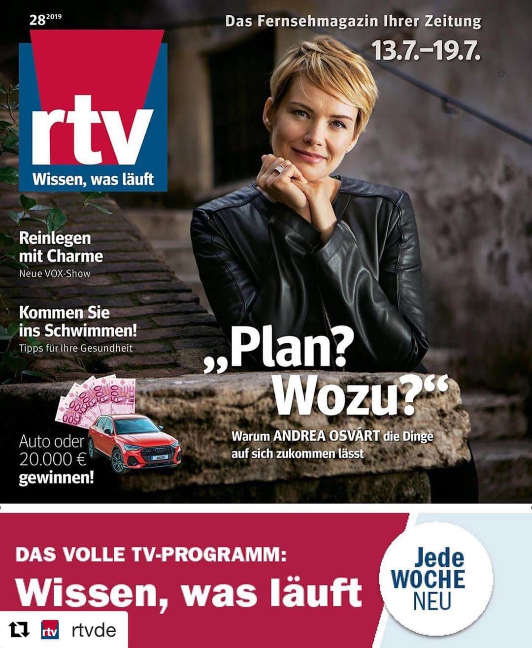 アンドレア・オズヴァルトさんのインスタグラム写真 - (アンドレア・オズヴァルトInstagram)「German tv magazine cover! Allmen 3 tomorrow on air on das Erste! 🥰😍😍😍 @rtvde」7月12日 23時35分 - andreaosvart