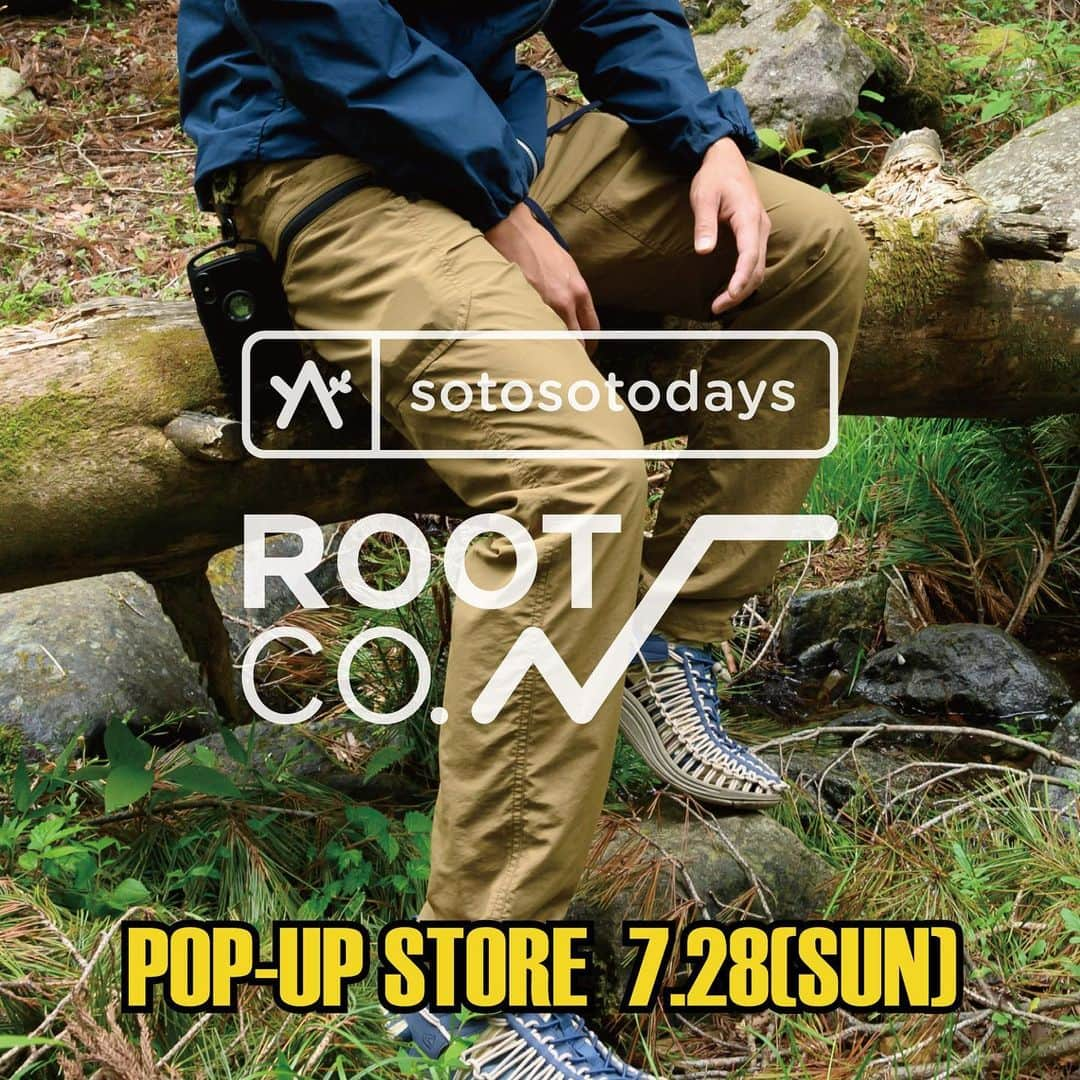 ROOT CO. Designed in HAKONE.さんのインスタグラム写真 - (ROOT CO. Designed in HAKONE.Instagram)「. ROOT CO. POP-UP STORE in sotosotodays ・ 神奈川県小田原市のキャンプギア専門店 @sotosotodays にて、ポップアップストアを開催させていただくこととなりました！ ・ 当日はROOT CO.スタッフも店頭に立たせていただき、「GRIP SWANY GEAR SHORTS/PANTS ROOT CO. Collaboration Model.」を数量限定で販売いたします。 ・ パンツの試着も可能となりますので、是非お立ち寄り下さい。 ・ ■日時 2019年7月28日(日) 10:00〜17:00 ・ ■場所 @sotosotodays 〒250-0001 神奈川県小田原市扇町2-32-6 ・ #sotosotodays #gripswany #gearshorts #gearpants #root_co #rootco #magreel360」7月13日 12時49分 - root_co_official