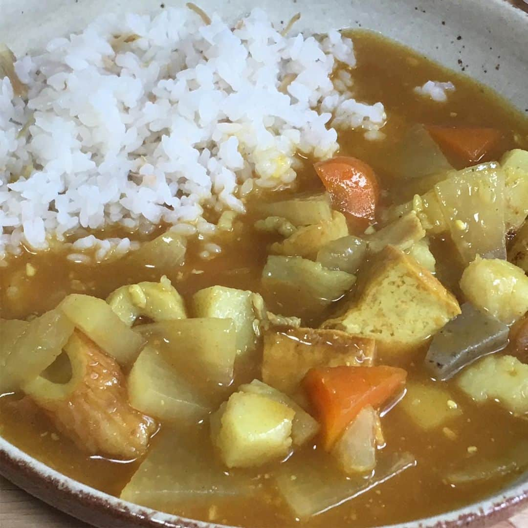 柳家さん生さんのインスタグラム写真 - (柳家さん生Instagram)「7/13朝ご飯だぁ〜 和風豚汁カレー作っただぁ〜 #さん生 #豚汁 #カレー」7月13日 12時59分 - waraiguma1957