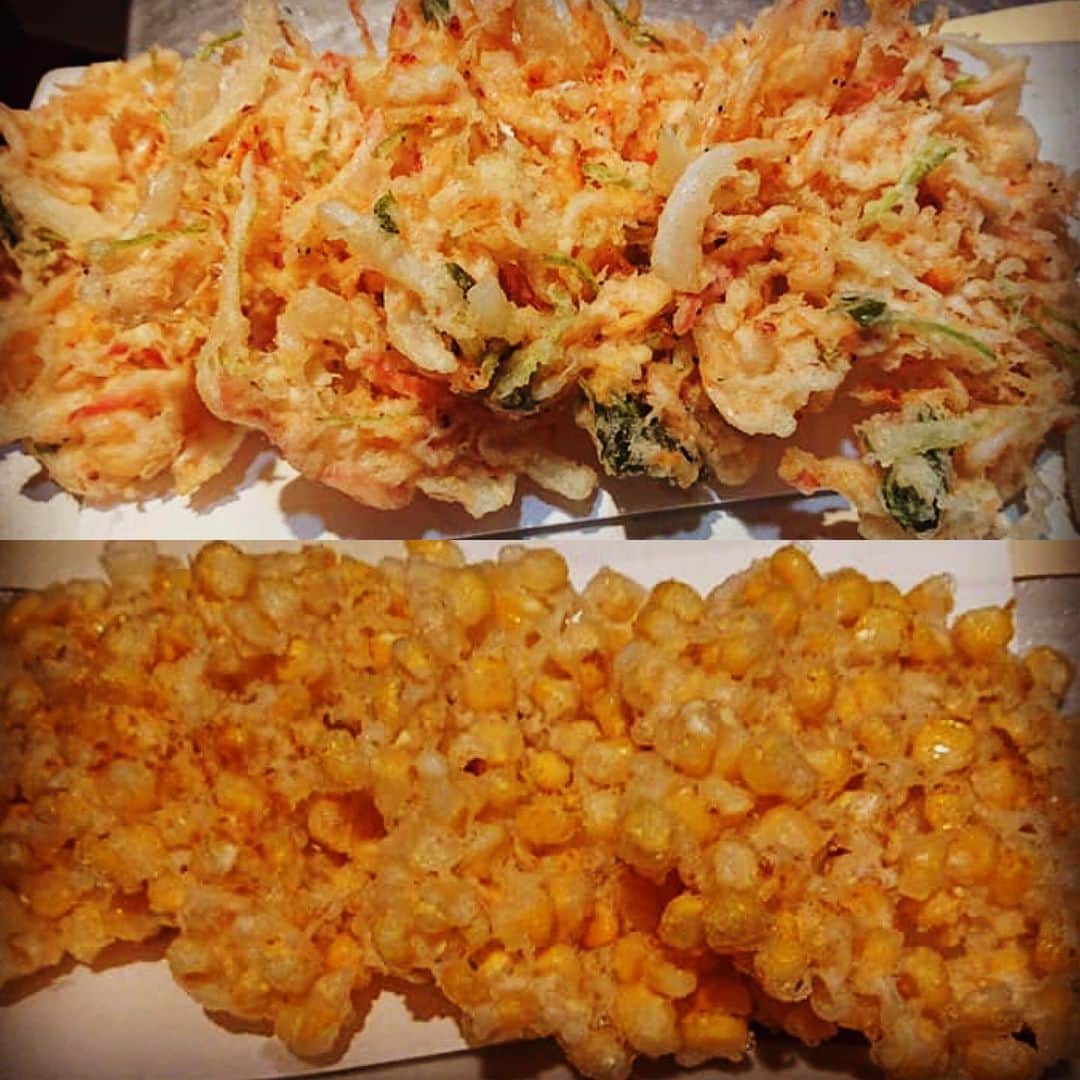 のインスタグラム：「桜海老のかき揚げ or とうもろこしのかき揚げ  どちらを選びますか？  #魚金#新橋#五反田#渋谷#新宿#池袋#秋葉原#神田#浜松町#田町#目黒#恵比寿#高田馬場#吉祥寺#神楽坂#飯田橋#市ヶ谷#神保町#赤坂#六本木#銀座#京橋#内幸町」