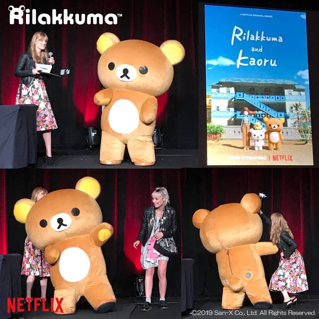 Rilakkuma US（リラックマ）さんのインスタグラム写真 - (Rilakkuma US（リラックマ）Instagram)「Rilakkuma was a special guest at the exciting Netflix panel last week during Anime Expo! Here are some shots of its celebrity appearance! . You can watch "Rilakkuma and Kaoru" now on Netflix worldwide! . . . @NxOnNetflix #NxOnNetflix#RilakkumaUS #rilakkuma #sanx #kawaii #animeexpo #mascot #netflix #リラックス #サンエックス #ネットフリックス」7月13日 4時29分 - rilakkumaus