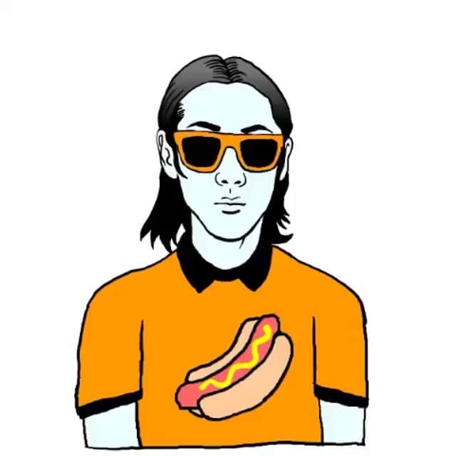 小林尊のインスタグラム：「SuP DOG🌭？ new stickers from @emogi_studios @emogi_inc  Hope you enjoy using them. 新しいスティッカーだよ  #stickers #takerukobayashi #小林尊 #emogi #フードファイター #イラスト」