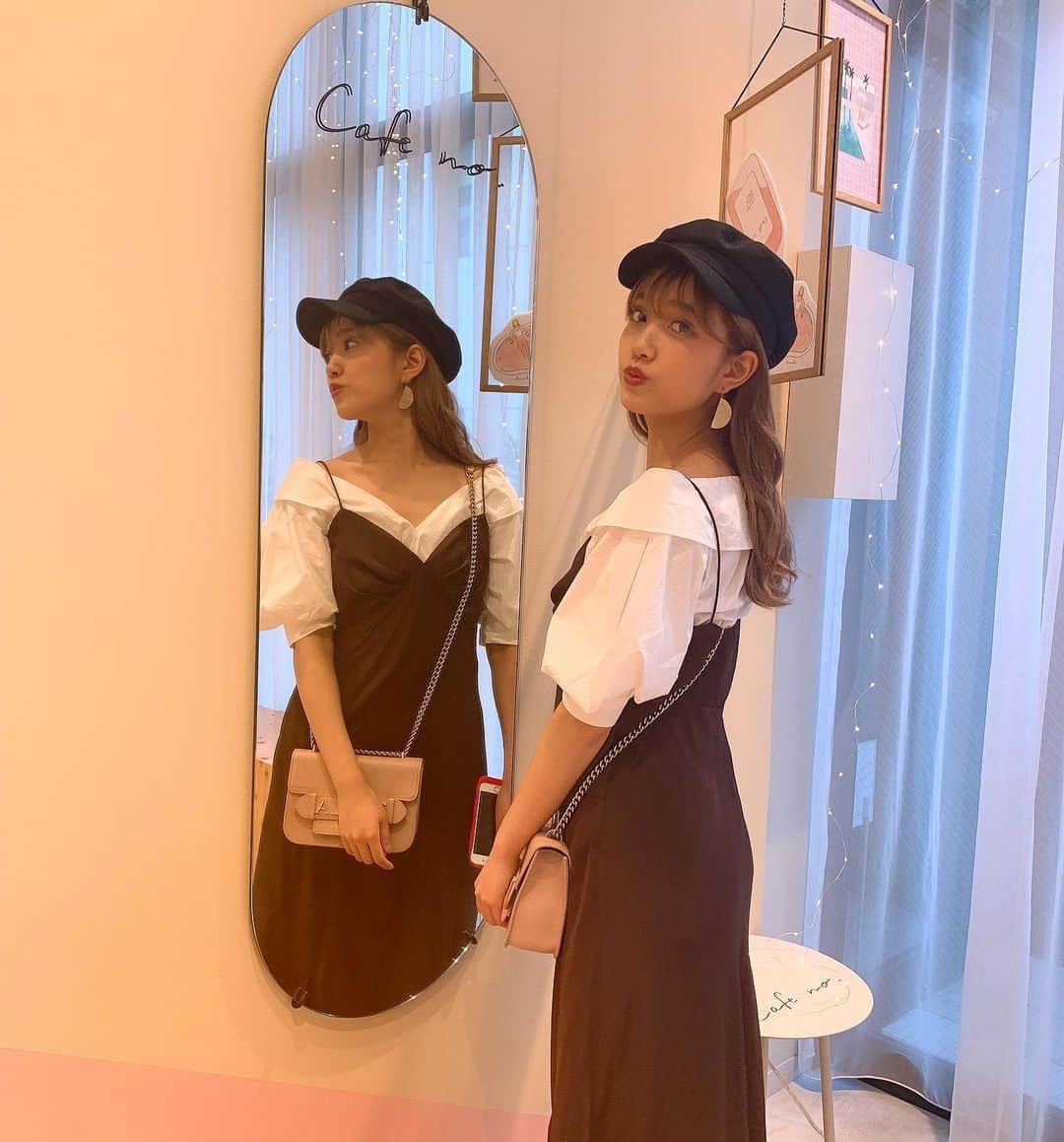 加藤玲奈のインスタグラム：「少し前の私服😊 このトップスもワンピースも最近のお気に入り💕 #herlipto  #dzzit  #私服」