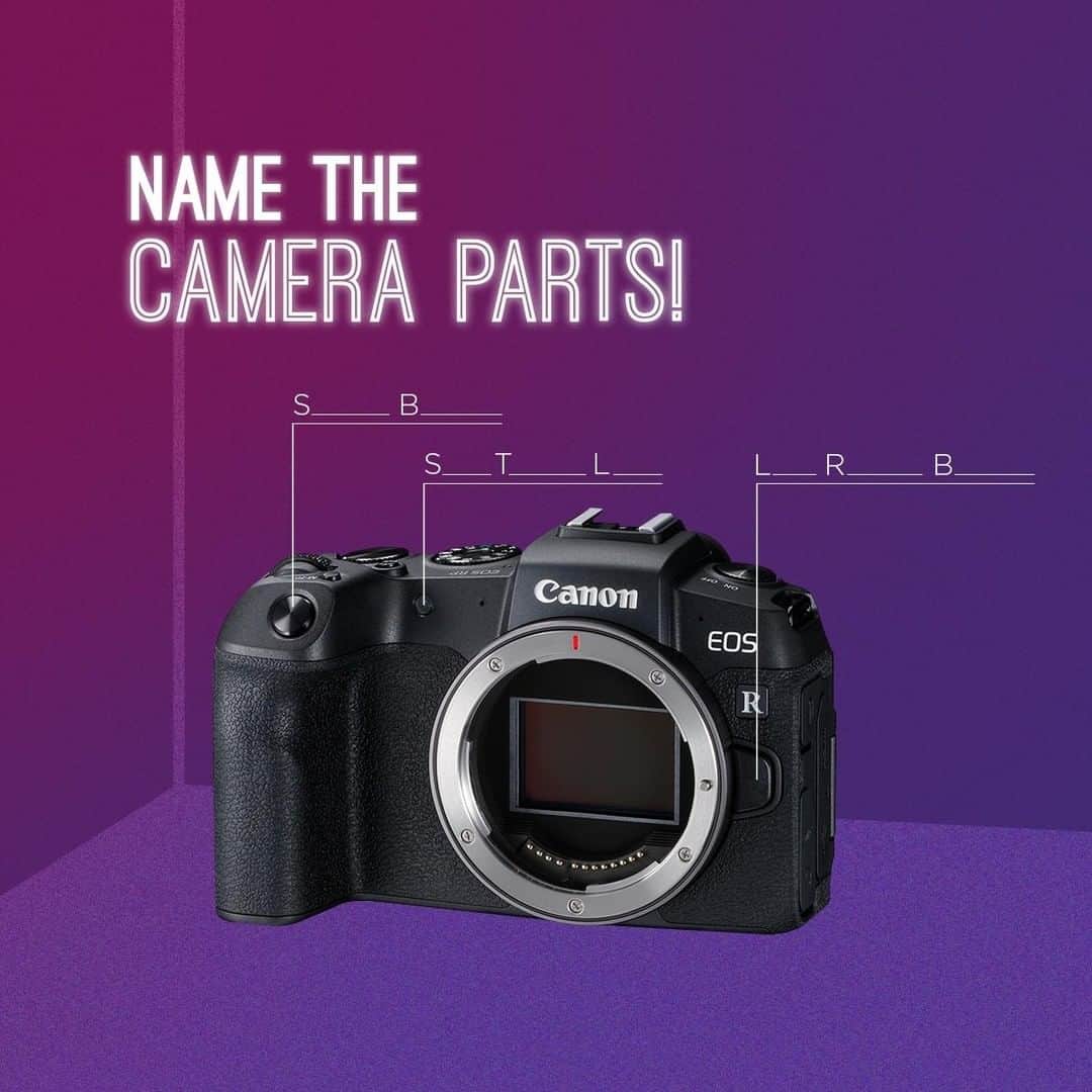 Canon Asiaのインスタグラム：「Understanding the different parts of the camera will allow you to have better control over your photography! 📸 Can you name the 3 parts of the camera labelled above? Share your answers with us in the comments below and check out the link in our bio for a simple guide to the essential parts of the camera and what they do!  #canonasia #photography #cameraparts #DSLR #mirrorlesscamera #canonEOSRP #cameraknowledge」