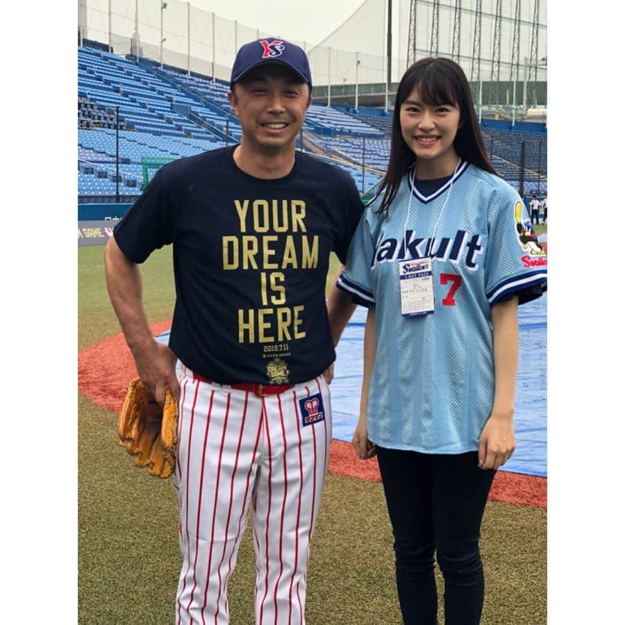 川崎琴之さんのインスタグラム写真 - (川崎琴之Instagram)「ドリームゲームすごく面白かったし楽しかった✨ たくさんの方に写真撮っていただきました📸 ありがとうございました😊 ・ ・ #古田敦也 さん #小川淳司 さん #池山隆寛 さん #宮本慎也 さん #ギャオス内藤 さん #川崎憲次郎 #つば九郎 #ヤクルトスワローズ #ドリームゲーム #dreamgame #swallows #yakultswallows #yakult #ヤクルト #野球選手 #野球 #野球女子 #ユニフォーム女子 #オスカープロモーション #17 #baseball #uniform」7月13日 18時02分 - kotono_0406