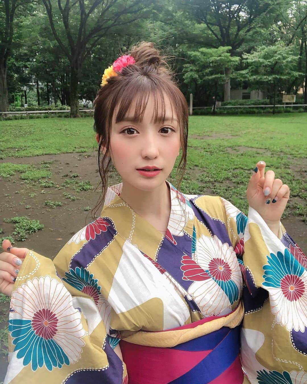 伊藤愛真さんのインスタグラム写真 - (伊藤愛真Instagram)「. 撮影会で今年初浴衣！！！ 口開いてしまった」7月13日 18時56分 - __emagram