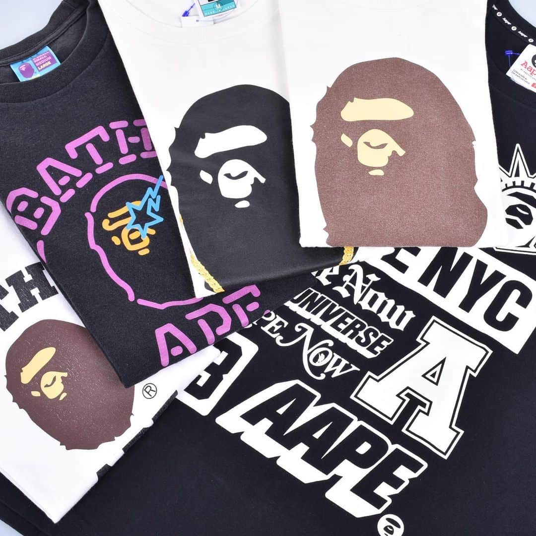 のインスタグラム：「Buyer’s Special Choice Vol.1  A BATHING APE Tee’s Size S-M for $39-$79  Vintage collection handpicked in  Japan is heading to Melrose Ave! Vintage Pop-up at Melrose location 7/1 -7/31 ✖️✖️✖️✖️✖️✖️✖️✖️✖️✖️✖️✖️✖️✖️✖️✖️✖️ #2ndstreet #2ndstreetusa #2ndstreetvintage #vintage #abathingape #ape #bape #undercover #numbernine #bountyhunter #kaws #90s #00s #sportfashion #vintagenike #nike #vintagetee #セカンドストリート #secondhand #buyandsell #japanesestyle #fashion #popup  #spring #deals #buyerschoices」