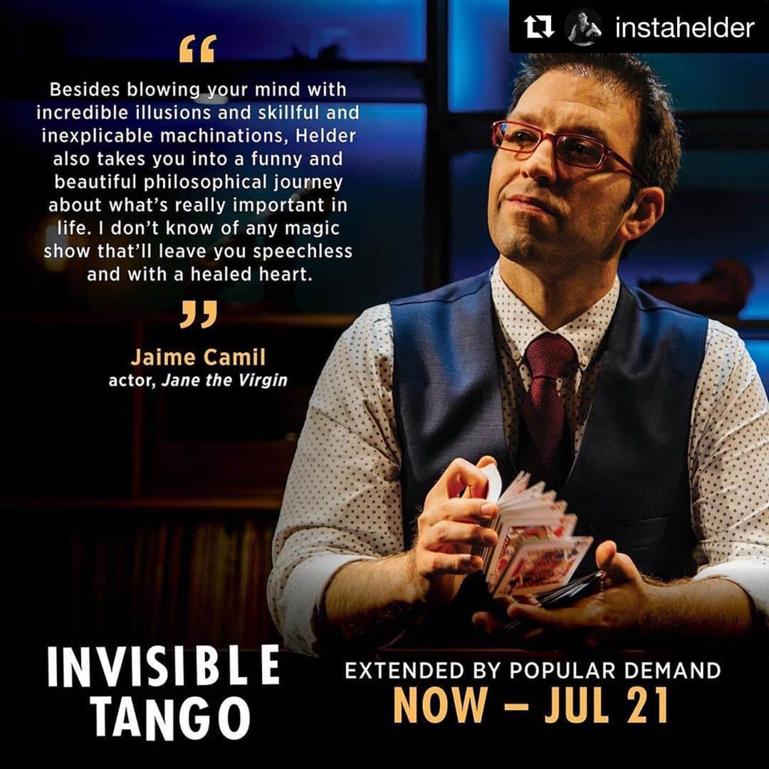 ハイメ・カミールさんのインスタグラム写真 - (ハイメ・カミールInstagram)「BRAVO @instahelder 👏🏼 I wish that everyone had the chance to experience your immense talent 🙇🏽‍♂️ ——- #Repost @instahelder: Jaime Camil, that embodies the bigger than life “Rogelio De La Vega” in @janethevirginoncw, thoughts on Invisible Tango. Thank you @jaimecamil ! Invisible Tango must close July 21st. Get here! #InvisibleTangoGP #invisibletango #philosphicaljourney #healedheart #LAThtr #losangeles」7月13日 23時32分 - jaimecamil