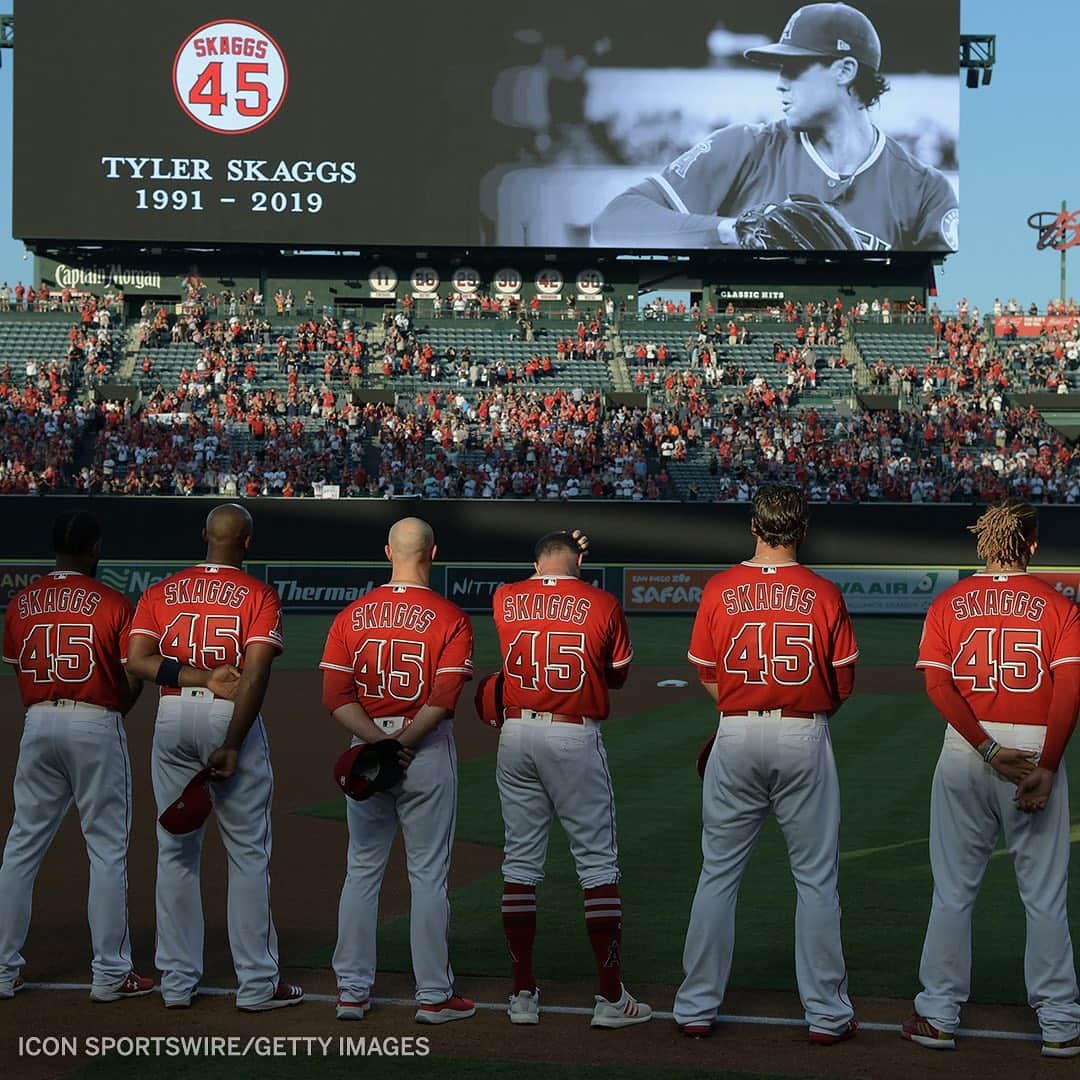 espnさんのインスタグラム写真 - (espnInstagram)「(➡️) The Angels honored their late teammate, Tyler Skaggs, with No. 45 jerseys and a combined no-hitter 🙏」7月13日 23時53分 - espn