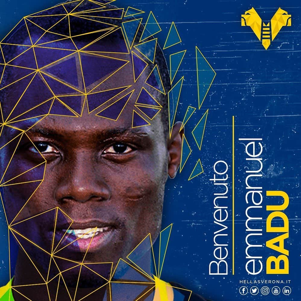 エラス・ヴェローナFCさんのインスタグラム写真 - (エラス・ヴェローナFCInstagram)「UFFICIALE ✅ @badu8 è un nuovo giocatore del Verona 💪💛💙 ed è già in ritiro per iniziare la preparazione!  #HVFC」7月14日 0時01分 - hellasveronafc