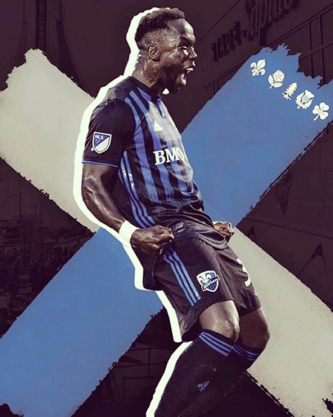 バカリ・サニャのインスタグラム：「Come on @impactmontreal . Let’s do it together 🙌🏿 Dieu est au contrôle 🙌🏿 #mls #derbyday  credit : @weber10」