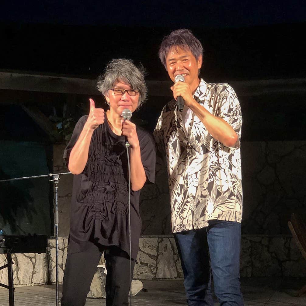 時任三郎さんのインスタグラム写真 - (時任三郎Instagram)「喜界島の音楽祭「喜界島OTO祭り」終了。素晴らしい島の人達とアーティスト達の中で歌えて幸せでした！　吉俣良と記念写真。 #喜界島 #吉俣良 #時任三郎」7月14日 0時24分 - tokitosaburo