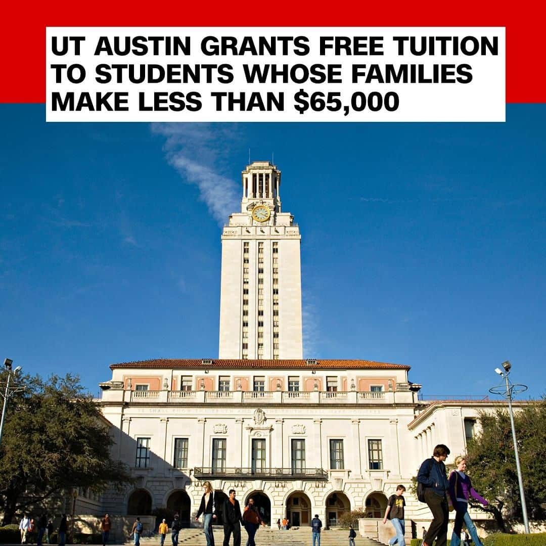 CNNさんのインスタグラム写真 - (CNNInstagram)「Students whose families make less than $65,000 a year will be able to attend the University of Texas flagship campus in Austin without having to worry about tuition. The initiative will take effect in fall 2020 and aims to make college more affordable for middle- and low-income students. The median household income in Texas in 2017 was $59,206, according to the US Census Bureau, and the program will cover about 8,600 undergraduate students. The program will also help the school system alleviate financial need for students whose families earn up to $125,000 a year. (📸: Getty Images)」7月14日 17時00分 - cnn