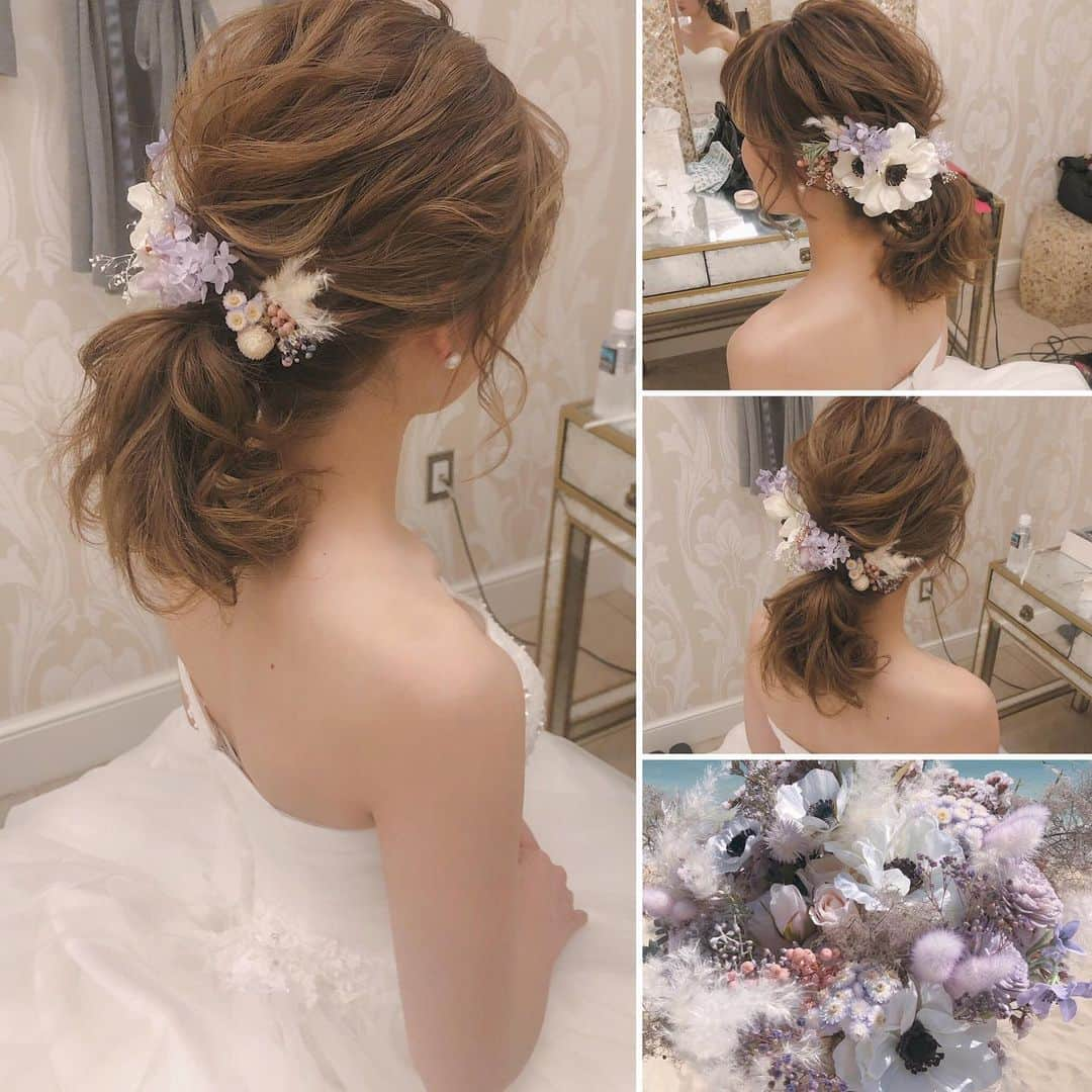 Yukari Ogayaさんのインスタグラム写真 - (Yukari OgayaInstagram)「Hawaii wedding . アネモネ💐 . ロングヘアのポニーも可愛いけど ヘアが短めも🙆‍♀️ . . .  Hair&makeup by @yukariogaya  #ハワイウェディング #ハワイロケーションフォト#披露宴ヘア #ブライダルヘアメイク出張 #ヘアアレンジが好き #プレ花嫁会 #ホテルウェディング#結婚式準備プレ花嫁 #海外挙式準備 #出張ヘアメイク#hawaiiwedding #ハワイヘアメイク#オシャレ花嫁 #エンゲージメント撮影 #海外ヘアメイク #ヘアチェンジ#入籍日#結婚式ヘアアレンジ #アニバーサリーフォト #婚約祝い #ハワイ挙式準備 #ウェディングヘアー #花嫁準備中 #前撮りポーズ #2019秋婚全国のプレ花嫁さんと繋がりたい #持ち込みヘアメイク#ローポニーアレンジ #アネモネブーケ」7月14日 15時22分 - yukariogaya