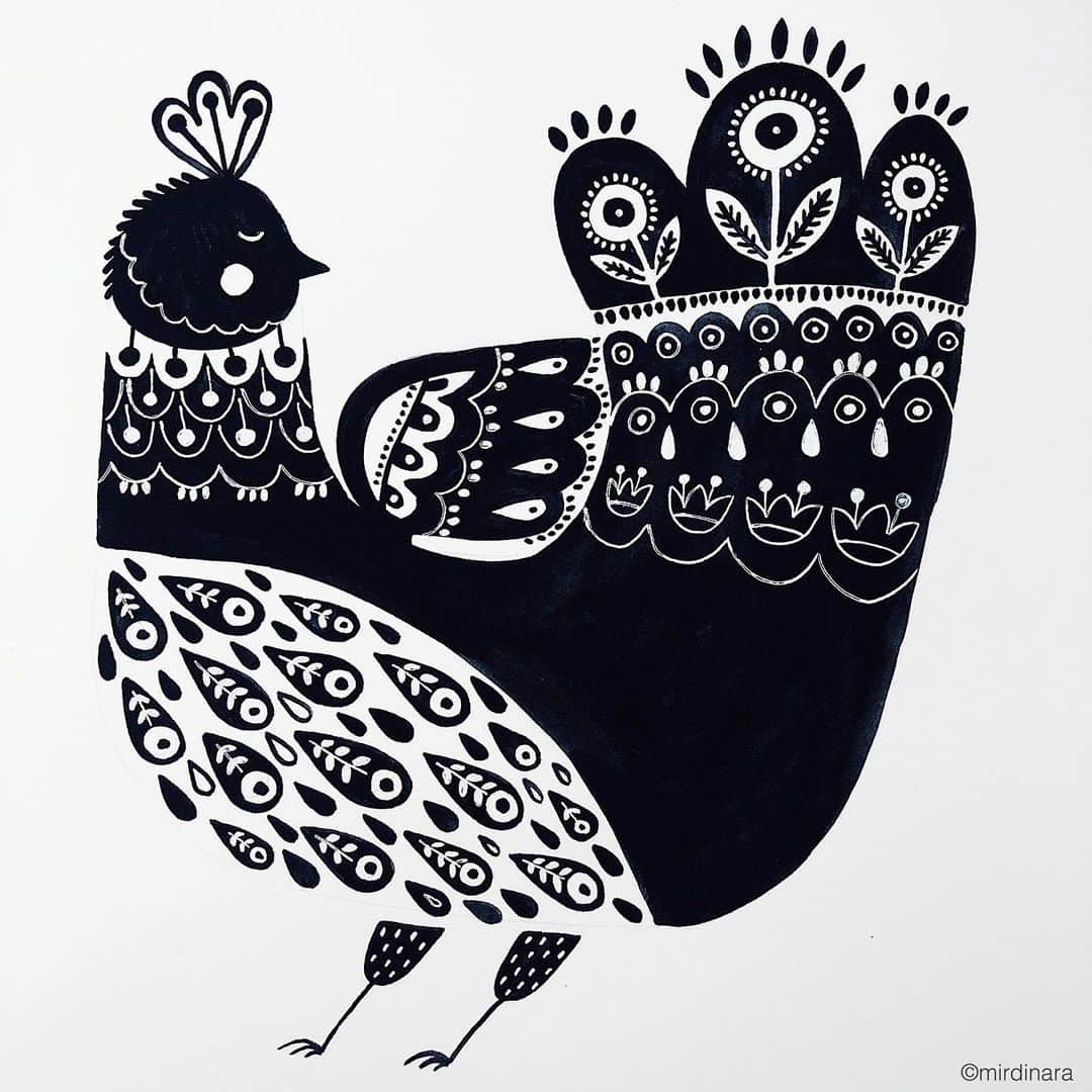 Dinara Mirtalipovaのインスタグラム：「Just a folk birdie #folkart #mirdinara #europeantextilenetwork」