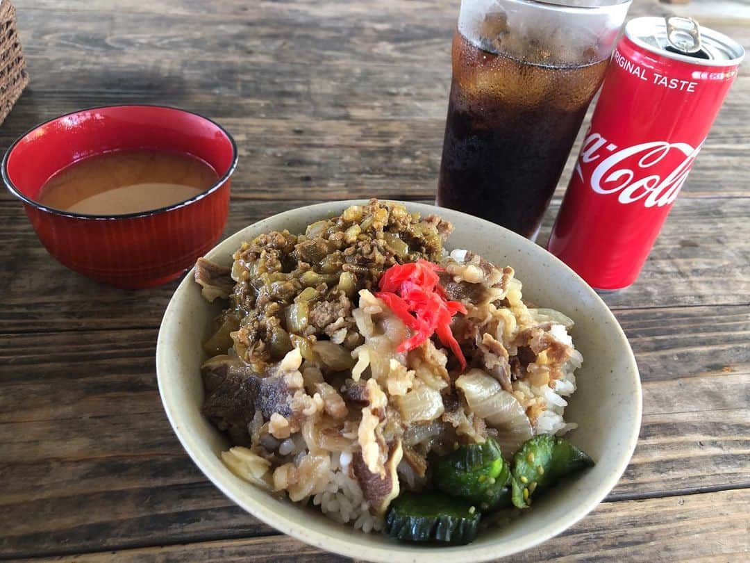 はねゆりのインスタグラム：「牛丼とカレー#吉田屋」