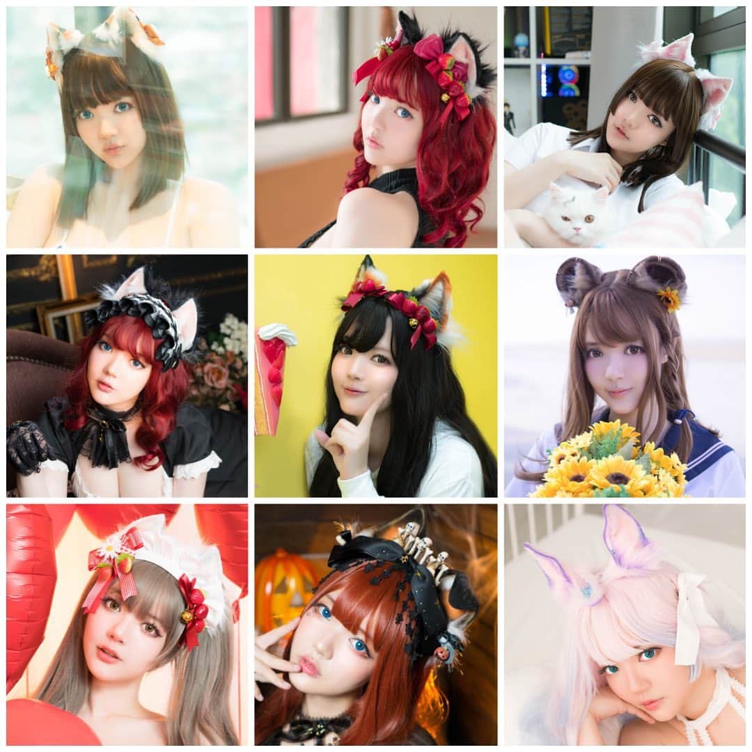 YingTzeさんのインスタグラム写真 - (YingTzeInstagram)「Kemonomimi Looks that I did so far ! Which one is your favourite look ? 🐱 ( mine is the Sunflower Bear 🐻 ) _ I still have many pairs of ears waiting for me to have a proper photoshoot ! 😂 Right now my goal is to shoot one kemonomimi look per month. ❤️ This month’s theme will be glasses ! _ 📸 @17.ambition  p/s : Tonight I’ll be streaming Dead Space at 8pm-12 am ! Come support me fighting disgusting aliens 😂 #blessed #kemonomimi #catgirls #catears #cosplaygirls」7月14日 17時58分 - yingtze