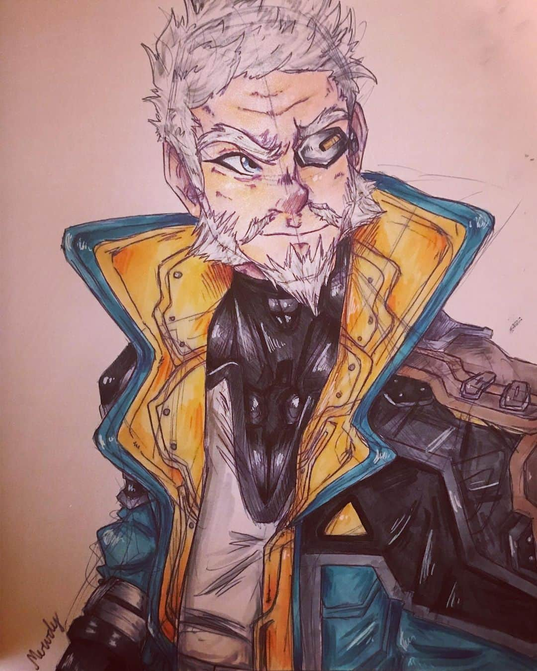 ジャレッド・スコット・ギルモアさんのインスタグラム写真 - (ジャレッド・スコット・ギルモアInstagram)「My incredibly talented girlfriend @merudy_scarlet sketched this for me, we can’t wait for @Borderlands and I’m digi-hyped to main this fellow #ZaneTheOperative #ZaneFlynt #Borderlands3 #Borderlands #fanart」7月14日 19時01分 - therealjaredgilmore