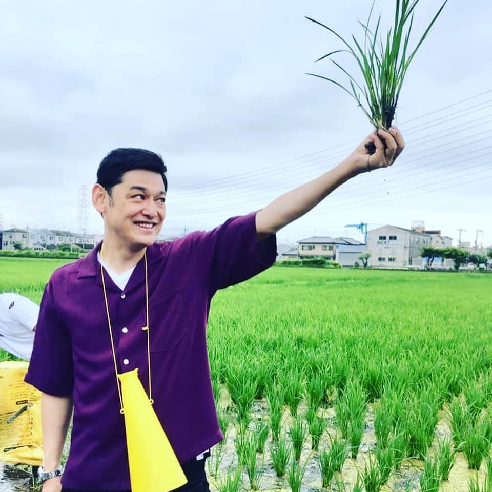 宮田麺児のインスタグラム：「奇跡的に雨がやんだ！！ 田んぼの様子をみに行くリターン決行！ 農家さんから 田んぼの話を聞いて 田んぼも生きている 微生物が育ててる事が分かった！ 帰りは皆で鯖ラーメン！！ 最高の一日！  #稲#ヒエ#稗#稲の偽物ひえ#山田錦#田んぼ」
