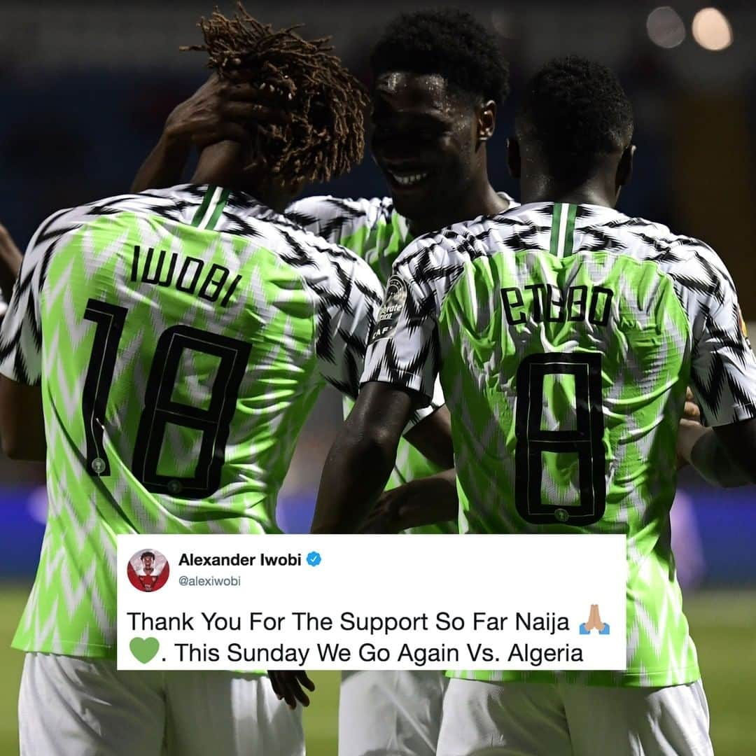 アーセナルFCさんのインスタグラム写真 - (アーセナルFCInstagram)「🔜 #AFCON2019 semi-finals⁠ ⁠ We're hoping you soar against Algeria, #NaijaBoy 🇳🇬⁠ ⁠ #SoarSuperEagles #Iwobi #BIG17 #Team9jaStrong」7月14日 23時00分 - arsenal