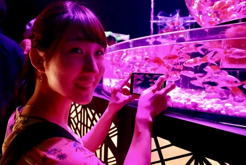 尾上彩さんのインスタグラム写真 - (尾上彩Instagram)「🌟🐟ART AQUARIUM🐠🌟 ・ 🌟🐟アートアクアリウム🐠🌟 色んな種類の金魚たくさん！ とってもきれいだった〜😌💓」7月14日 23時07分 - aya_onoe