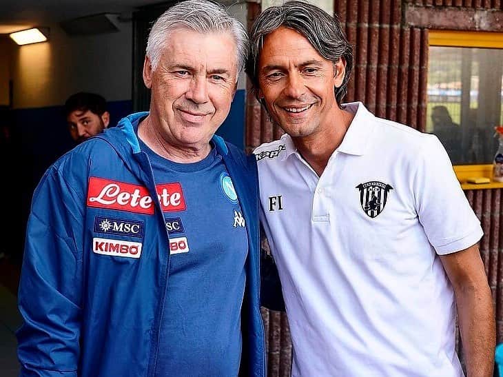 カルロ・アンチェロッティのインスタグラム：「Sempre piacevole incontrare l’amico Pippo. Quanti ricordi !!! Always a pleasure seeing my friend Pippo. What a memories!!!」