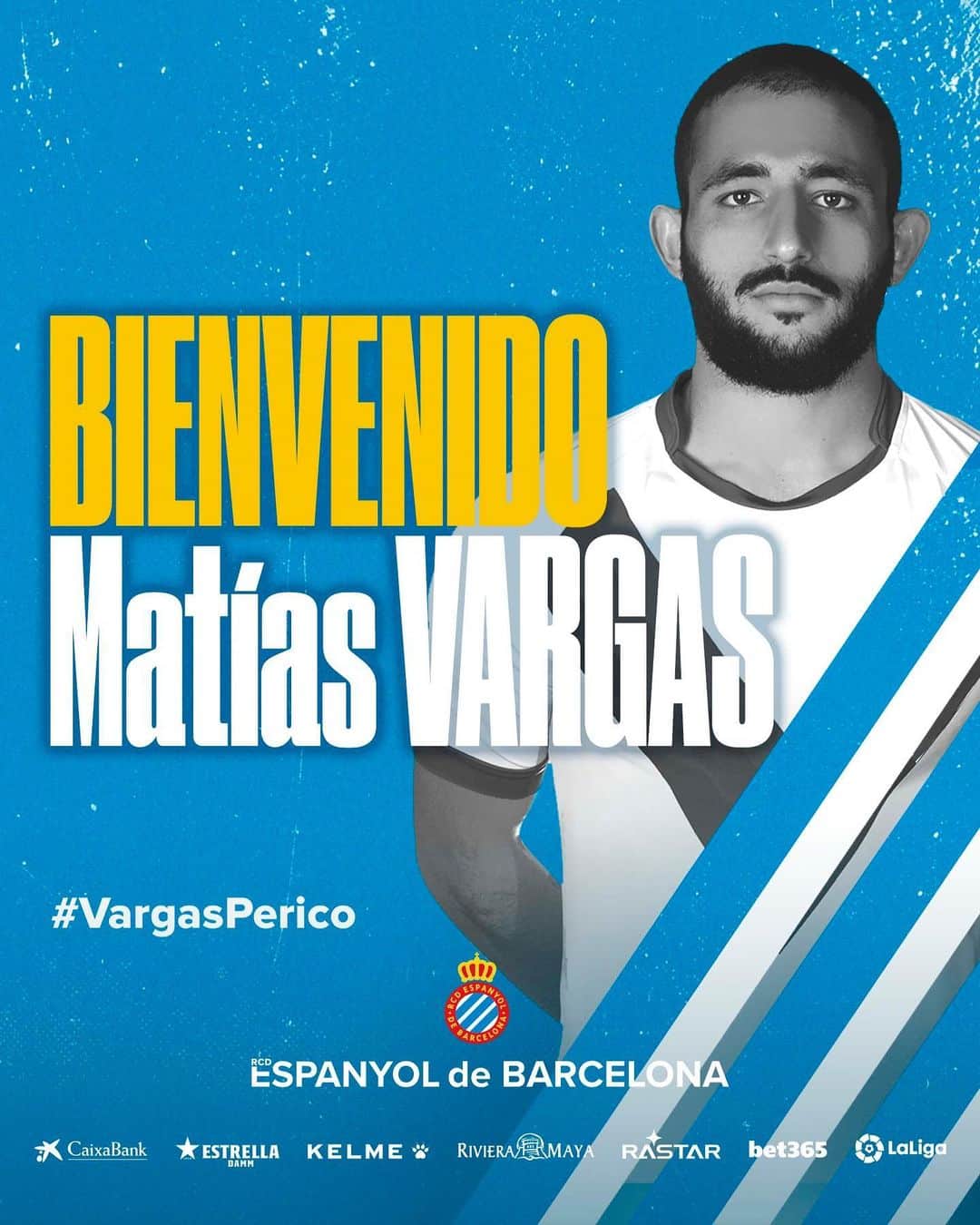 RCDエスパニョールさんのインスタグラム写真 - (RCDエスパニョールInstagram)「#VargasPerico ✍️🐦 Benvingut! ¡Bienvenido! Welcome! 欢迎！ - #RCDE | #Volem | #EspanyoldeBarcelona」7月15日 0時02分 - rcdespanyol