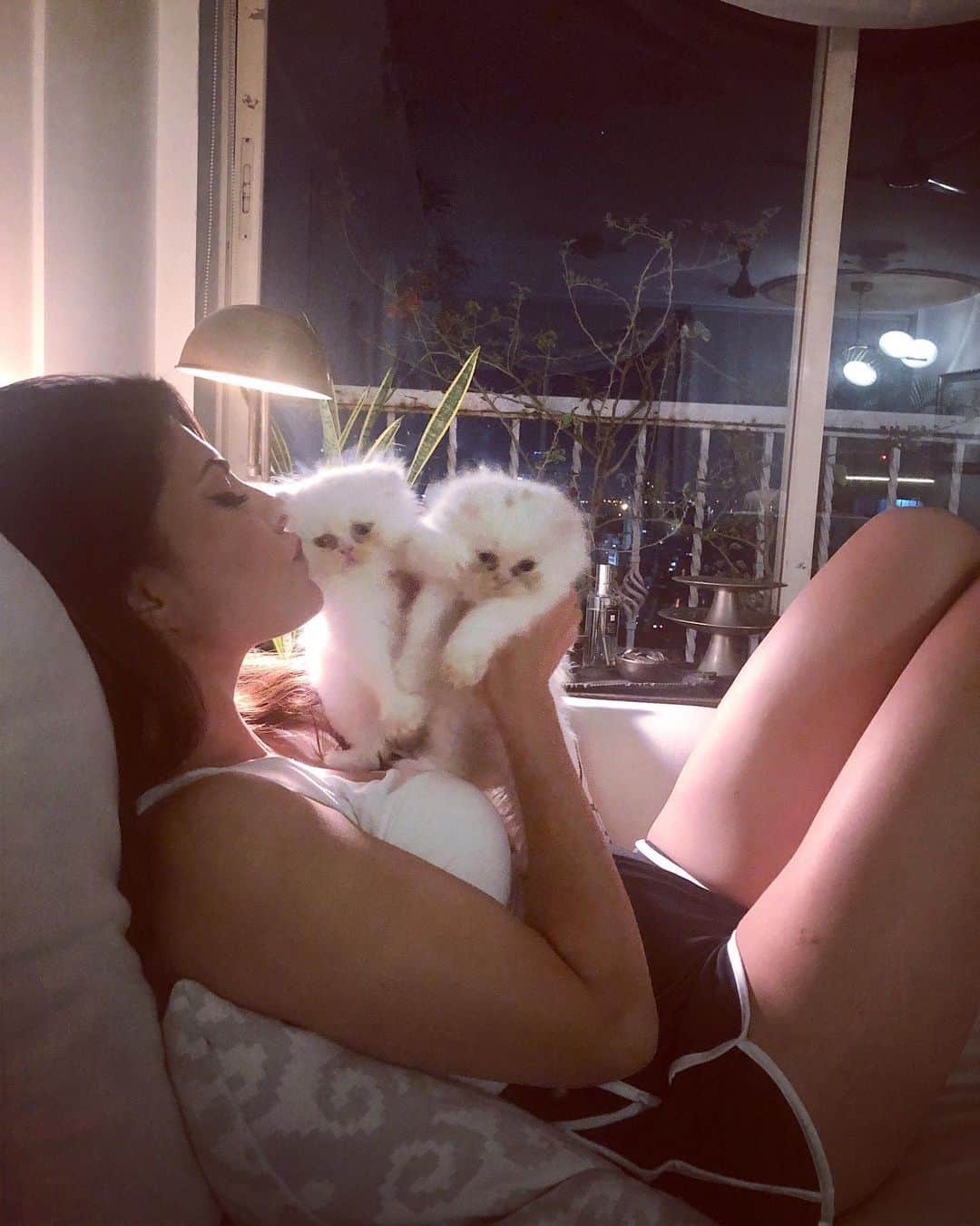 Jacqueline Fernandezさんのインスタグラム写真 - (Jacqueline FernandezInstagram)「Goodnight my cuddle monsters #loki #xyza #marshmallow💞twins」7月15日 1時01分 - jacquelienefernandez