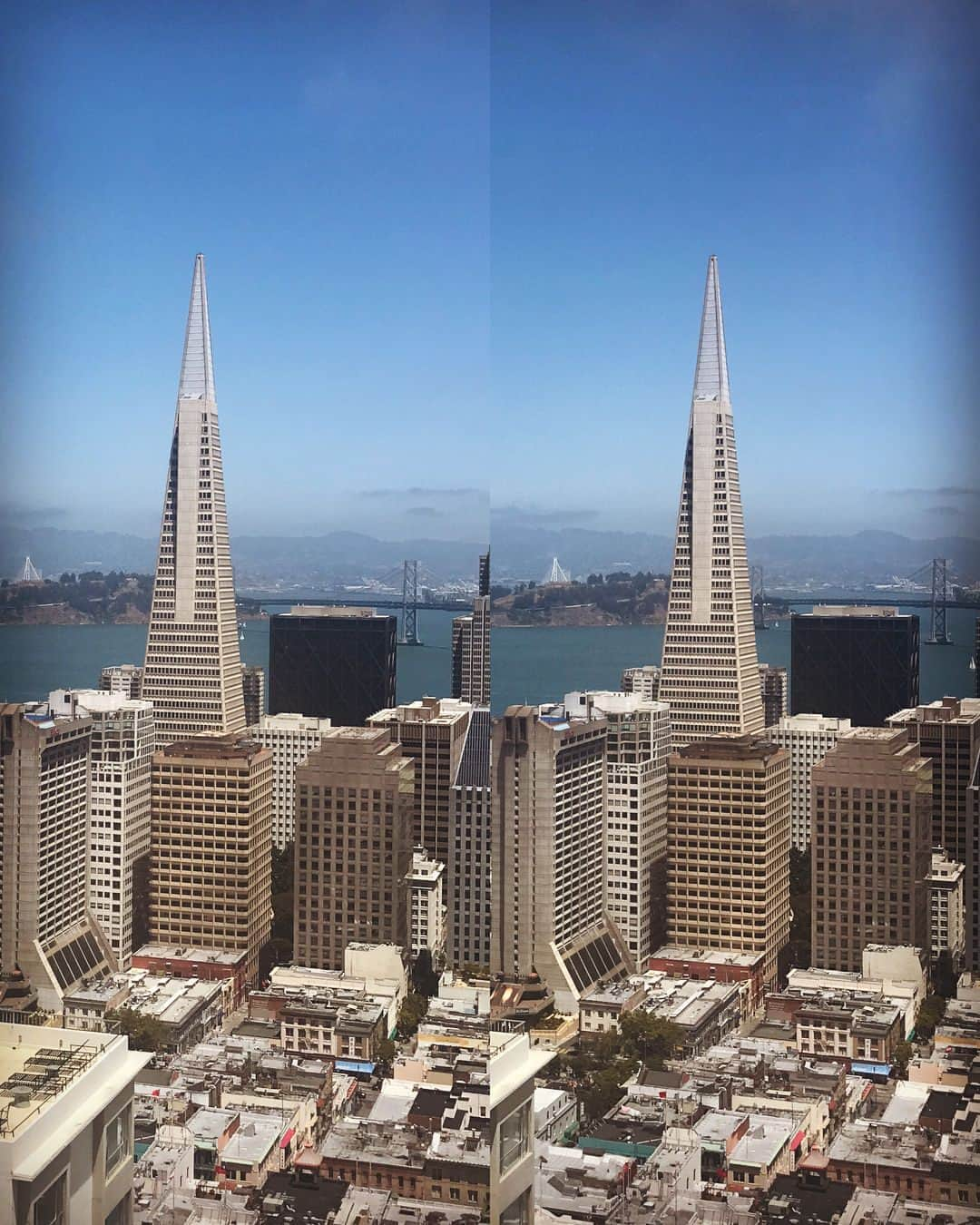 ブライアン・メイさんのインスタグラム写真 - (ブライアン・メイInstagram)「One of my favourite views in the world. 💥💥💥💥 The Transamerica Pyramid to me is a beautiful piece of architecture. I find it sad that so many of our cities - especially London - are now becoming obliterated by random ugliness.  San Francisco to me is like a fledgling Rome - it manages to make its present harmonise with its illustrious history.  In the background the Bay Bridge - another modern marvel.  Bri」7月15日 6時30分 - brianmayforreal