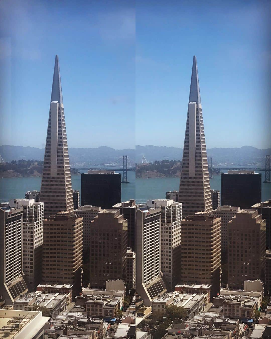 ブライアン・メイさんのインスタグラム写真 - (ブライアン・メイInstagram)「One of my favourite views in the world. 💥💥💥💥 The Transamerica Pyramid to me is a beautiful piece of architecture. I find it sad that so many of our cities - especially London - are now becoming obliterated by random ugliness.  San Francisco to me is like a fledgling Rome - it manages to make its present harmonise with its illustrious history.  In the background the Bay Bridge - another modern marvel.  Bri」7月15日 6時30分 - brianmayforreal