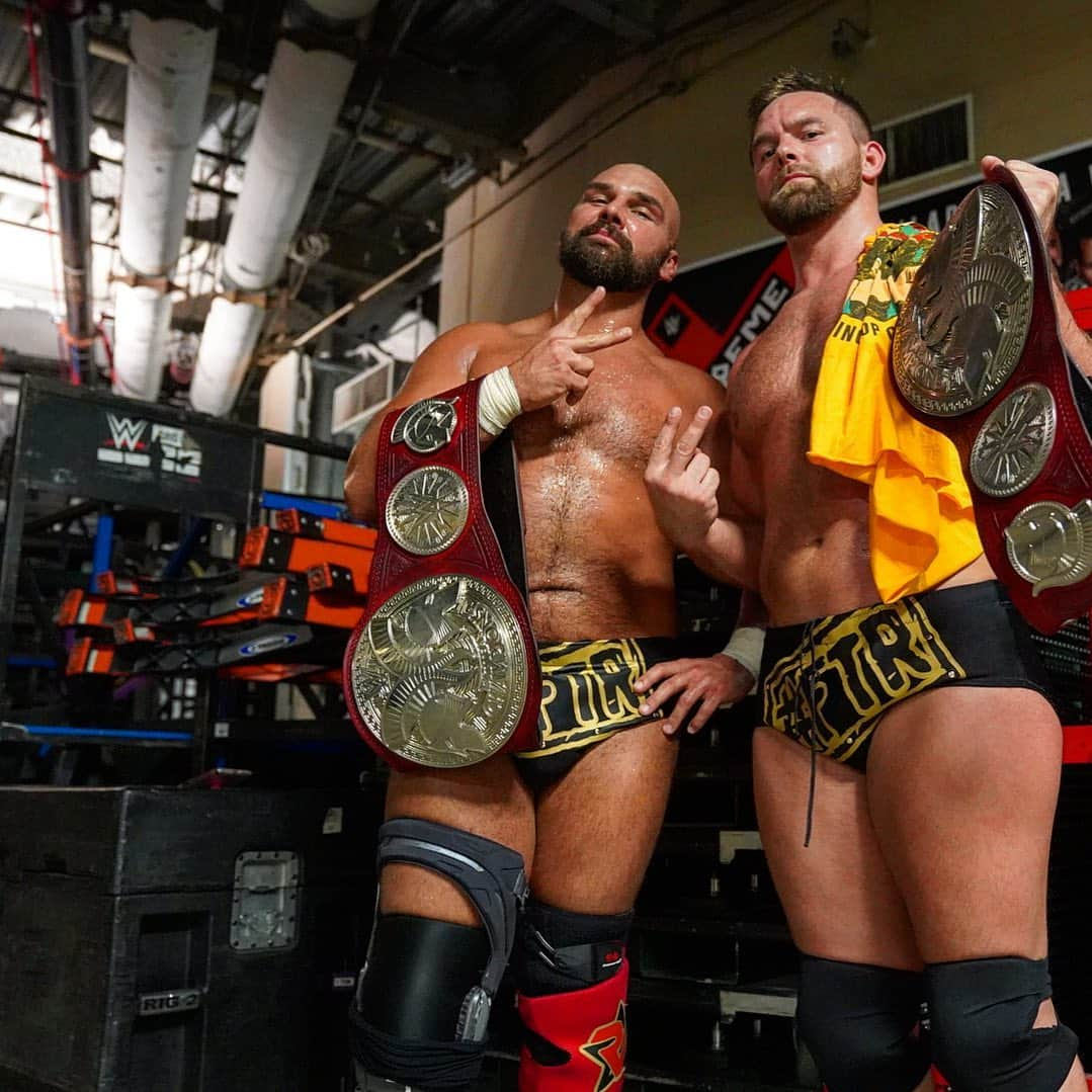 WWEさんのインスタグラム写真 - (WWEInstagram)「#AndStill your #Raw Tag Team Champions! #ExtremeRules  @dashwilderwwe @scottdawsonwwe」7月15日 9時13分 - wwe