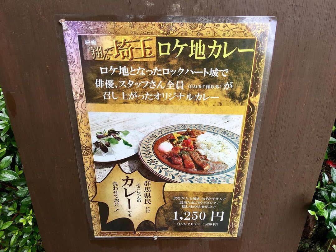 GO!皆川さんのインスタグラム写真 - (GO!皆川Instagram)「からの、ロックハート城へ。  GACKT様は白米を食べないですもんね。  あと、このカレー持ってくる時に店員が「ロケ地でーす。」って言ってたのが気になった。  #ロックハート城 #ロケ地カレー #翔んで埼玉」7月15日 13時41分 - go_minagawa