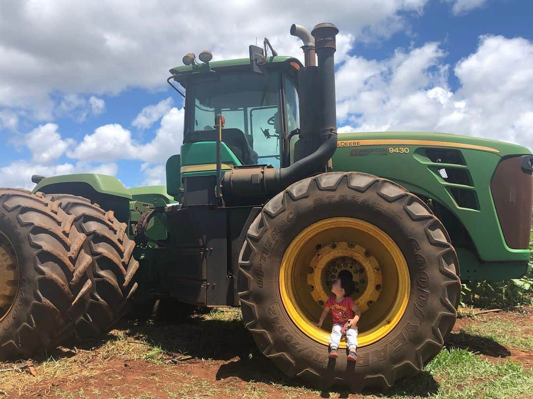 エリナ シルカさんのインスタグラム写真 - (エリナ シルカInstagram)「🚜🌻 Guess who was more interested in the tractors than the sunflowers 😂 お花より働く車らぶ♡ ** * * #boyswillbeboys #johndeere #iowapride #twins #boygirltwins #twinmom #momlife」7月15日 14時30分 - laura_elina_ymd