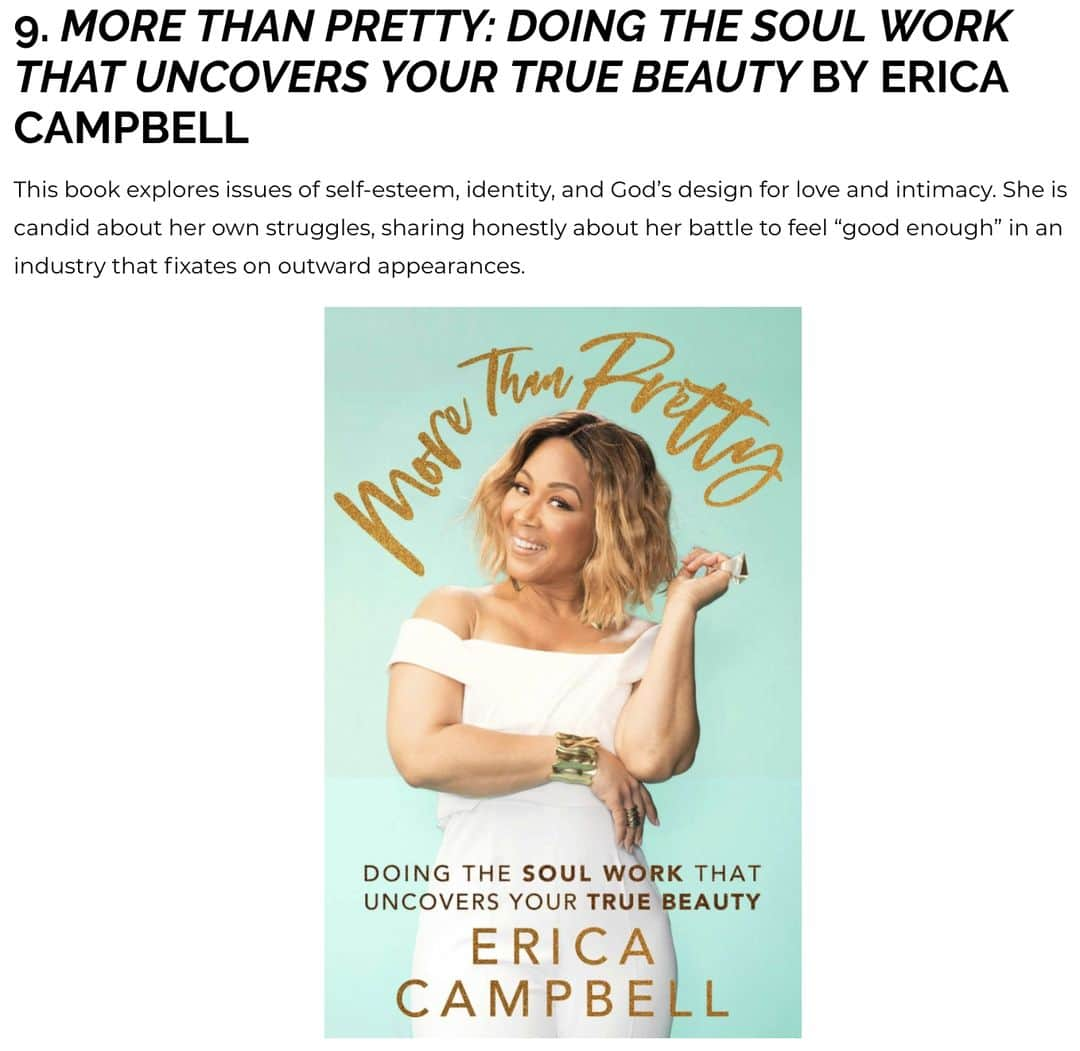 エリカ・キャンベルさんのインスタグラム写真 - (エリカ・キャンベルInstagram)「Thanks to @BlackEnterprise and @LydiaTBlanco for selecting my book #MoreThanPretty: Doing the Soul Work that Uncovers Your True Beauty for its list of 17 Career #Books For #BlackWomen To Help Them #LevelUp Professionally!! The link to the full list is in my bio... #MoreThanPrettyBook」7月15日 18時22分 - imericacampbell