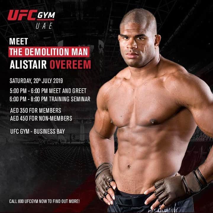 アリスター・オーフレイムさんのインスタグラム写真 - (アリスター・オーフレイムInstagram)「Join me this Saturday at my seminar and meet and greet at UFC Gym Business Bay in Dubai @ufcgymuae!」7月15日 19時26分 - alistairovereem