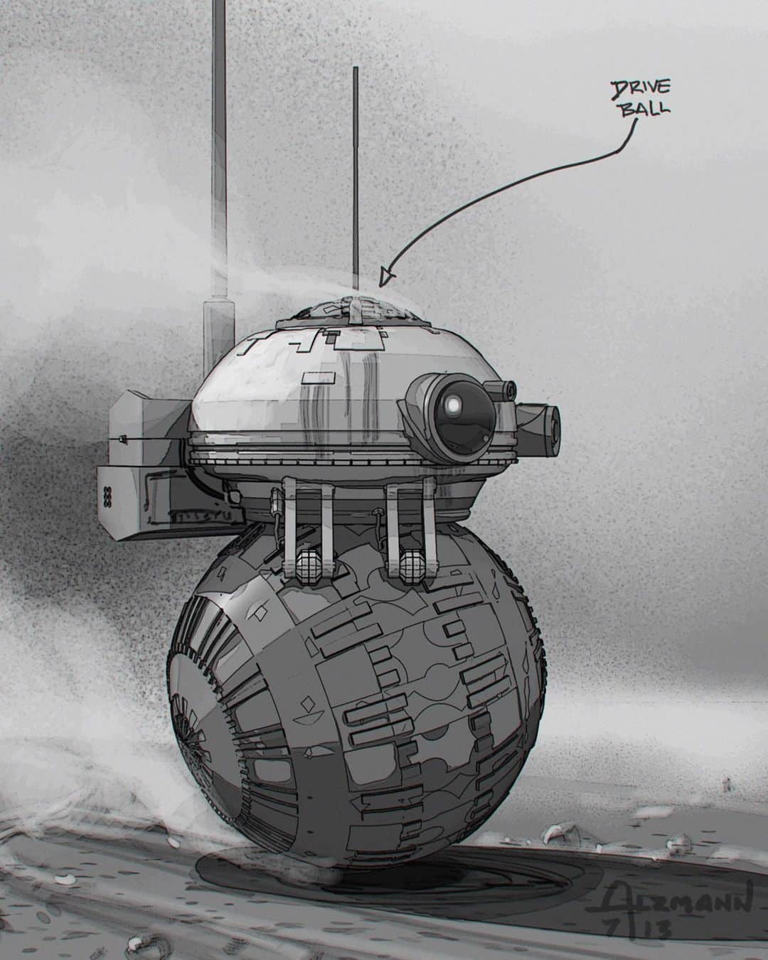 スター・ウォーズさんのインスタグラム写真 - (スター・ウォーズInstagram)「Our little round buddy BB-8 has come a long way since his original concept design. (Concept art by Christian Alzmann.)」7月16日 5時29分 - starwars