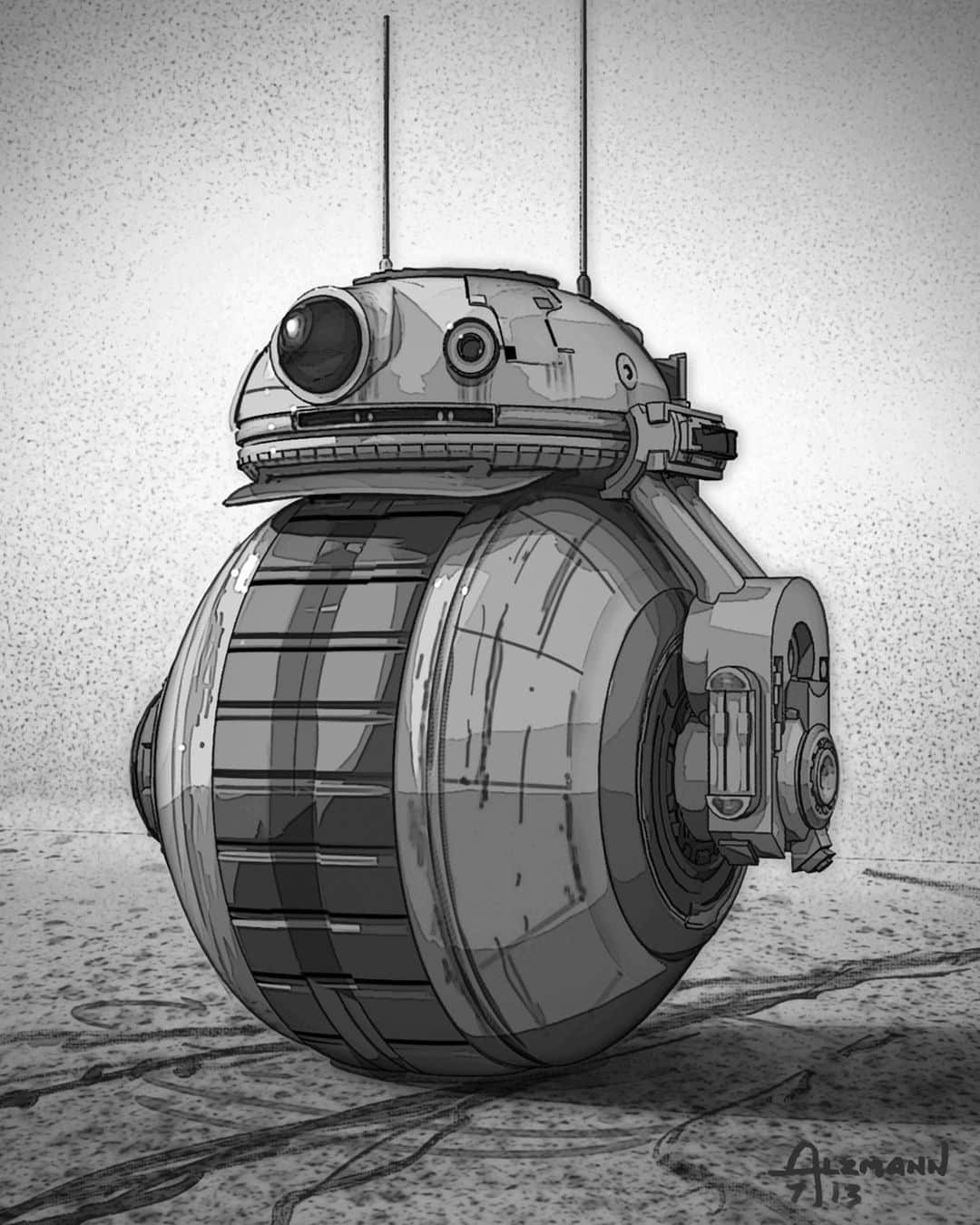 スター・ウォーズさんのインスタグラム写真 - (スター・ウォーズInstagram)「Our little round buddy BB-8 has come a long way since his original concept design. (Concept art by Christian Alzmann.)」7月16日 5時29分 - starwars