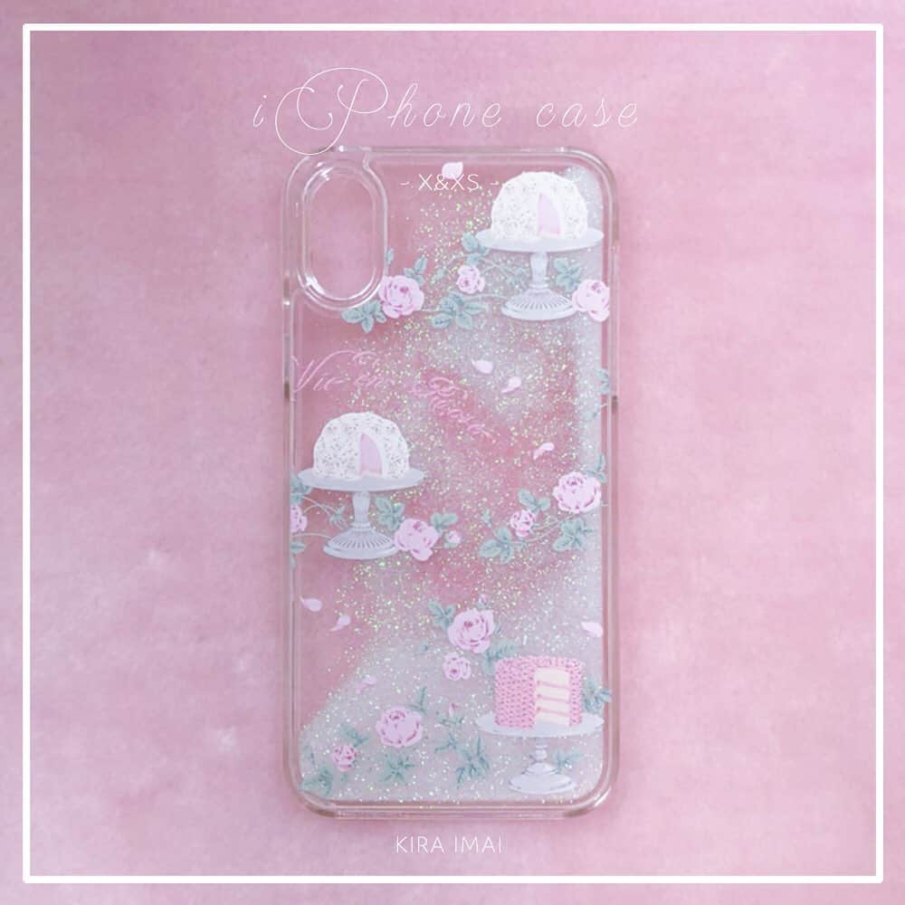 今井キラのインスタグラム：「New🎂﻿ グリッターiPhoneケース﻿ La Vie en Rose﻿ ﻿ 粉砂糖みたいなラメがゆれるiPhoneケース。X&XS対応✨﻿ ﻿ 7/17-7/23 ﻿ Etoile et Griotte POP-UP STORE﻿ 伊勢丹新宿店本館2階=イセタンガール﻿ #sweetheart_cakery」