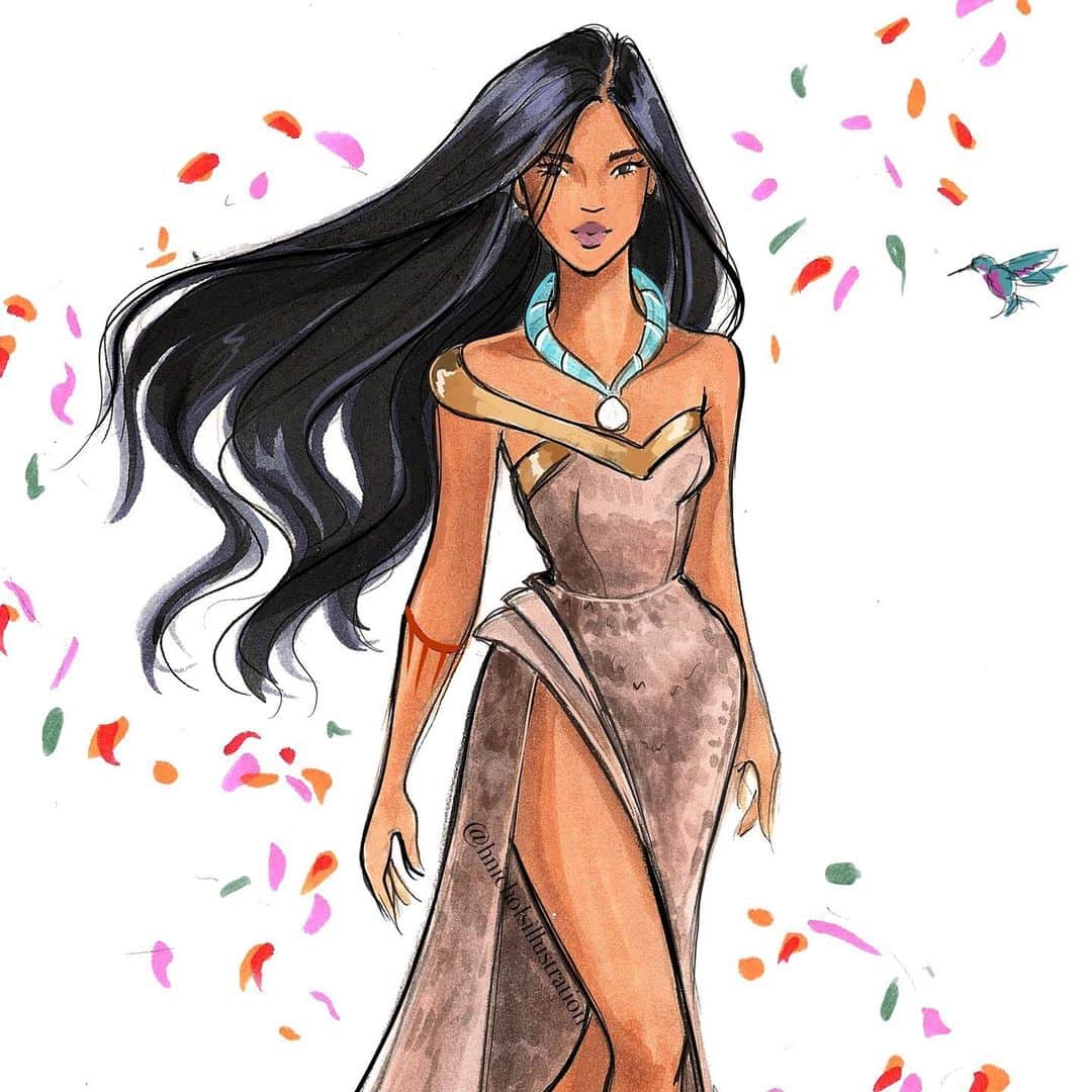 Holly Nicholsさんのインスタグラム写真 - (Holly NicholsInstagram)「I think I have officially sketched *most* of the traditional Princesses! Scroll down the feed to check them all out :) #Fashionillustration #disneyprincess #disney #pocahontas #Disneystyle #couture #fashionsketch #fashiondrawing #hnicholsillustration #copicart #copicmarkers #copic」7月15日 21時48分 - hnicholsillustration