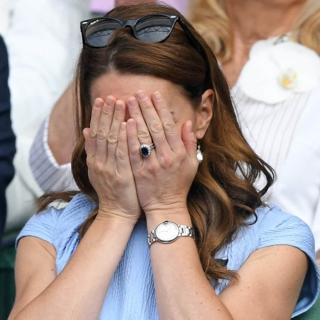 People Magazineさんのインスタグラム写真 - (People MagazineInstagram)「Kate Middleton couldn’t contain her excitement during Sunday’s epic Wimbledon Men’s Final! 👏 The royal mom of three was spotted reacting to many moments throughout the match, from excitement, shock, joy and fear. Tap the bio link for more. | 📷: LAURENCE GRIFFITHS/AFP/Getty Images, Karwai Tang/Getty」7月15日 22時02分 - people