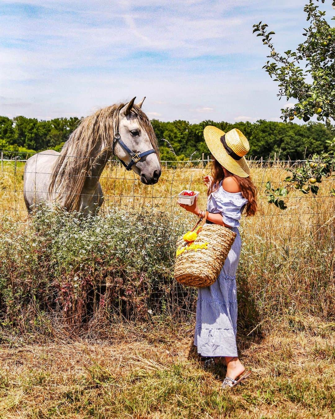 Anniさんのインスタグラム写真 - (AnniInstagram)「„Hold on to what makes you happy if it tries to buck you off hold on tighter...“ #mothernature #picnic 🍃🌾🐴💃🏻🥂🍾🍓 {more pics on my Blog - Link in bio} ✨❤️💋——————————————————————————— • • • • •  #outfit #fashion #fashionblogger #ootd  #shopbop #fashionblogger_de #blogger #inspiration #inspo #girl #me #look #ig #kissinfashion #americanstyle #stuttgart #liketkit #love #germany #picknick #veuveclicquot #nakd」7月15日 23時01分 - annaleacosta