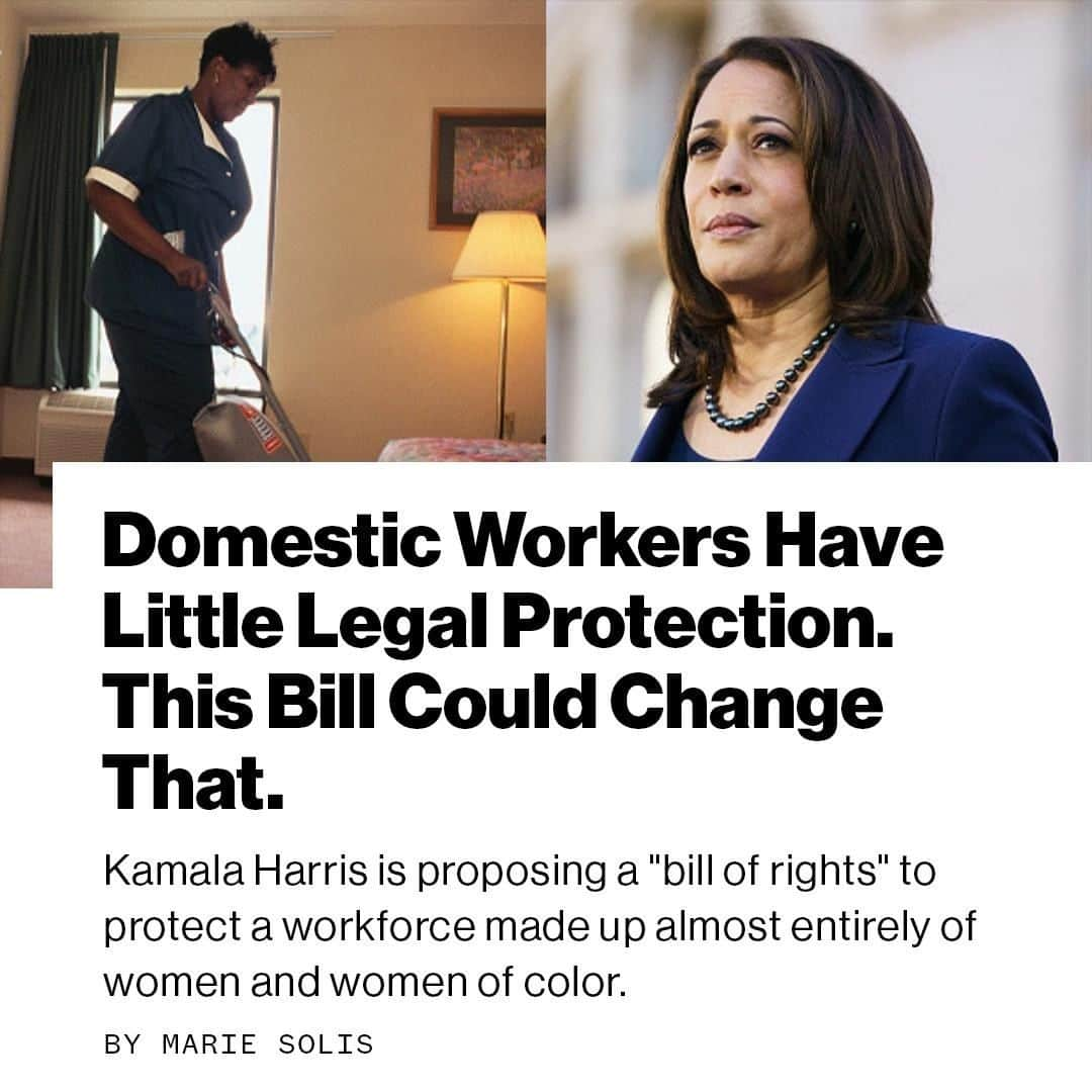 VICEさんのインスタグラム写真 - (VICEInstagram)「On Monday, California Senator Kamala Harris and Washington Representative Pramila Jayapal will introduce a national “domestic workers’ bill of rights,” sweeping federal legislation that would ensure paid overtime, safe working conditions, and legal recourse for harassment and discrimination on the job for domestic workers. The bill also proposes additional rights and protections that are more specific to the domestic labor industry, advocating for healthcare and retirement benefits, written contracts, and fair hours.  Read more at the link in bio. 📸: (L) Photo By Mark Peterson/corbis Via Getty Images; (R) Kamala Harris, Photo Mason Trinca, Via Getty Images」7月15日 23時01分 - vice