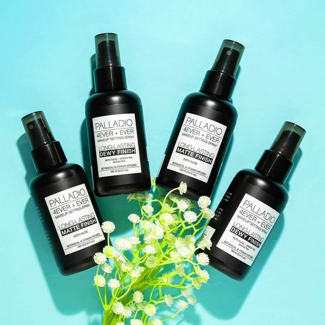 Palladio Beautyさんのインスタグラム写真 - (Palladio BeautyInstagram)「Do you use #SettingSpray!? Set your makeup & ensure that it lasts ALL DAY 😵🙃😎 Infused with aloe, our setting sprays also soothes the skin leaving your face feeling smooth & looking vibrant🌟 •Dewy Finish - hydrating •Matte Finish - reduces shine  #VeganBeauty #ParabenFree #CrueltyFreeBeauty」7月15日 23時01分 - palladiobeauty