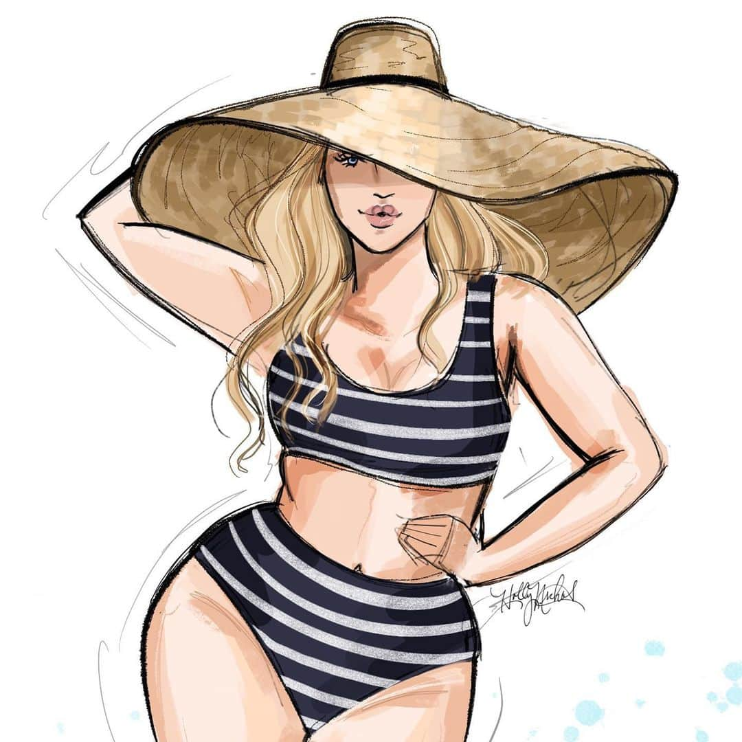 Holly Nicholsさんのインスタグラム写真 - (Holly NicholsInstagram)「Pool hair don’t care. @iskra #Iskra #AEreal #aeriereal #Fashionillustration #curvyfashion #fashionsketch #fashiondrawing #procreateart #Procreateapp #procreate #hnicholsillustration」7月16日 2時50分 - hnicholsillustration