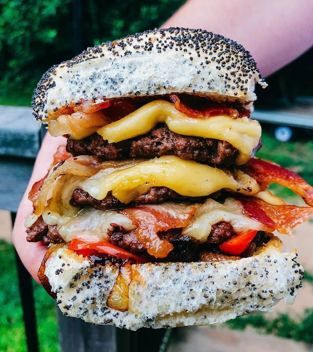 Flavorgod Seasoningsさんのインスタグラム写真 - (Flavorgod SeasoningsInstagram)「How about this triple decker bacon cheese burger by @bluetickbbq⁠ -⁠ Made with:⁠ 👉 #flavorgod Cajun Lovers⁠ 👉 #flavorgod Pink Salt & Pepper⁠ -⁠ On Sale here ⬇️⁠ Click the link in the bio -> @flavorgod | www.flavorgod.com⁠ -⁠ "Patties seasoned with @flavorgod Himalayan Salt and Pink Peppercorn, loaded with cheddar and Gouda, carmalized onions and some blistered up tomatoes. Then I did some hand cut @flavorgod Cajun Lovers Fries, fried up in duck fat.... cuz this wasn’t decadent enough. 😂 C’ya when I recover from my heart attack."⁠ -⁠ Flavor God Seasonings are:⁠ 💥 Zero Calories per Serving ⁠ 🙌 0 Sugar per Serving⁠ 🔥 KETO & PALEO⁠ 🌱 GLUTEN FREE & KOSHER⁠ ☀️ VEGAN-FRIENDLY ⁠ 🌊 Low salt⁠ ⚡️ NO MSG⁠ 🚫 NO SOY⁠ 🥛 DAIRY FREE *except Ranch ⁠ 🌿 All Natural & Made Fresh⁠ ⏰ Shelf life is 24 months⁠ -⁠ -⁠ #food #foodie #flavorgod #seasonings #glutenfree #mealprep  #keto #paleo #vegan #kosher #breakfast #lunch #dinner #yummy #delicious #foodporn」7月16日 3時01分 - flavorgod